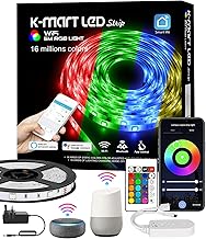 K-MART Premium Quality 5M LED Strip Light, WiFi LED Light Support Alexa and Google Assistant, Smart WiFi App Control, Music Sync Mode, for Bedroom, Living Room [Energy Class A+] (5M)