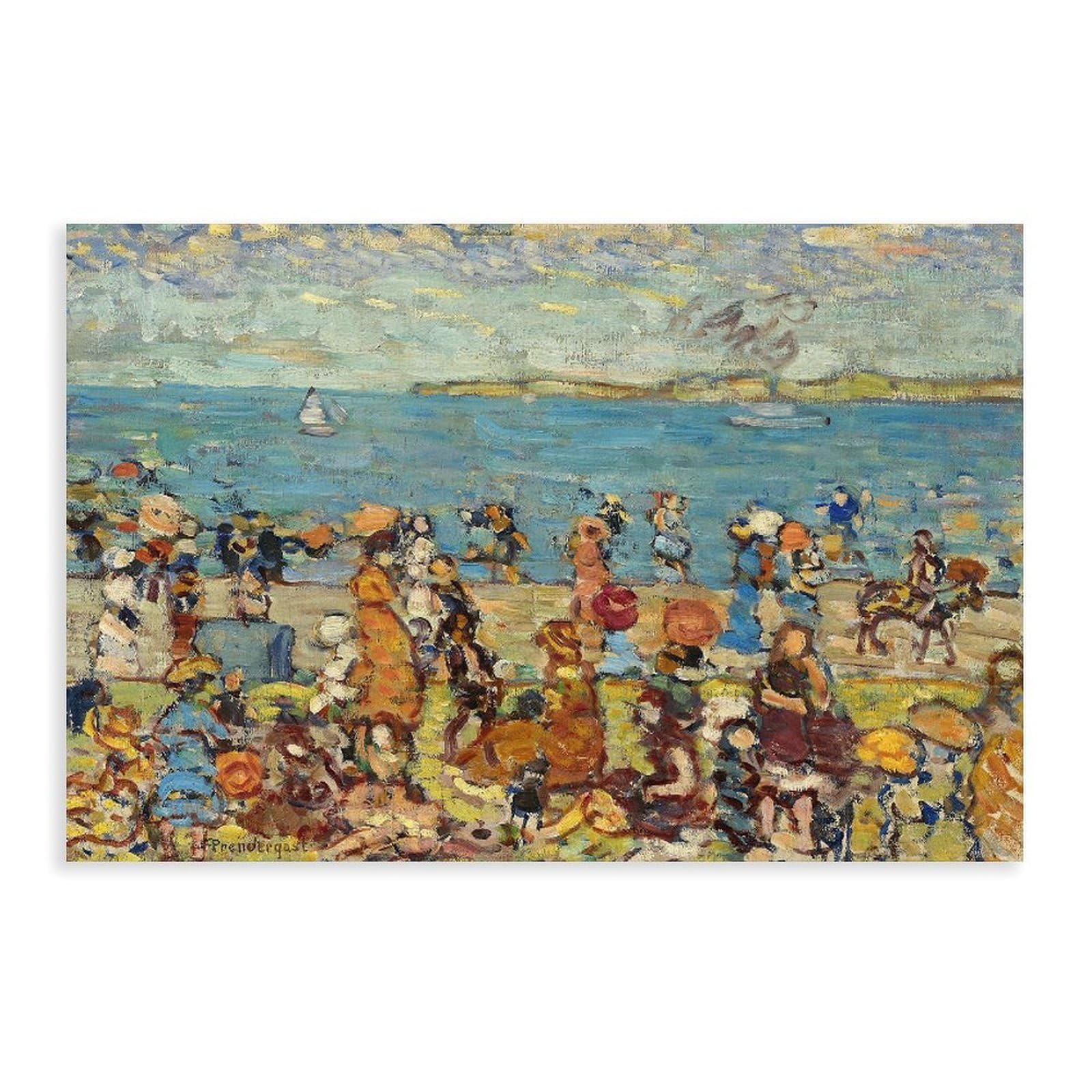 DFJyjFGJJ Maurice Prendergast,Beach Scene Canvas Posters Wall Art Bedroom Office Room Decor Gift 16" L X 24" W