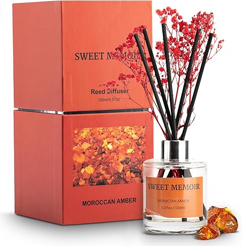 Juego de difusor de varillas de aceite esencial, grano de vainilla, botella decorativa, flores preservadas y varillas difusoras, regalo de