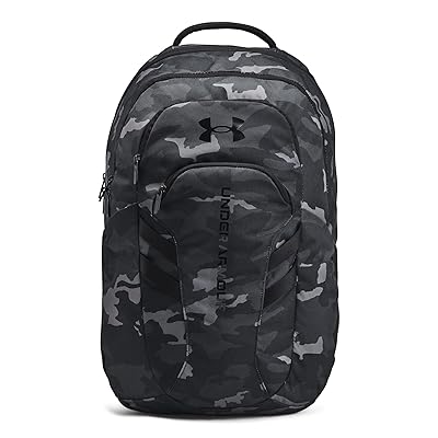 Under Armour Hustle 6.0 Pro Backpack Backpack Bags Black/Black/Castlerock, Mesh/Polyester/Tricot