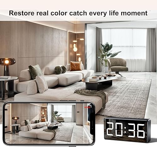 Miniatura 3 de 4K WiFi Cámara Reloj 5G Seguridad Interior Niñera Cam para monitor de bebé, perro con detección de movimiento, visión nocturna