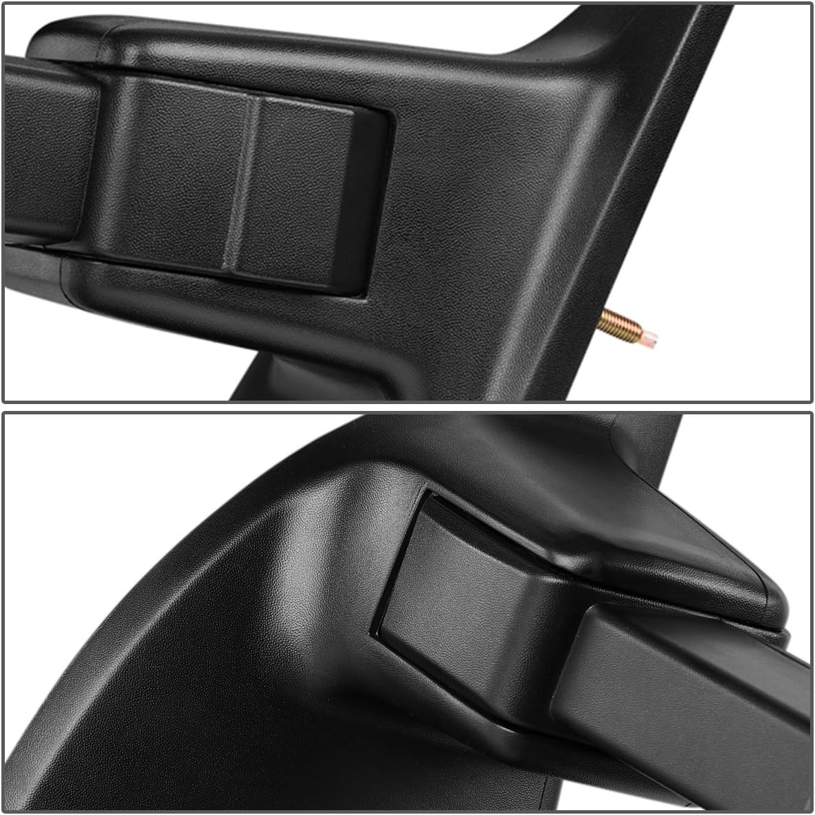 Auto Dynasty Left Side Black Manual Telescoping Folding w/LED Turn Signal Side Towing Mirror Compatible with Ford Super Duty 08-16