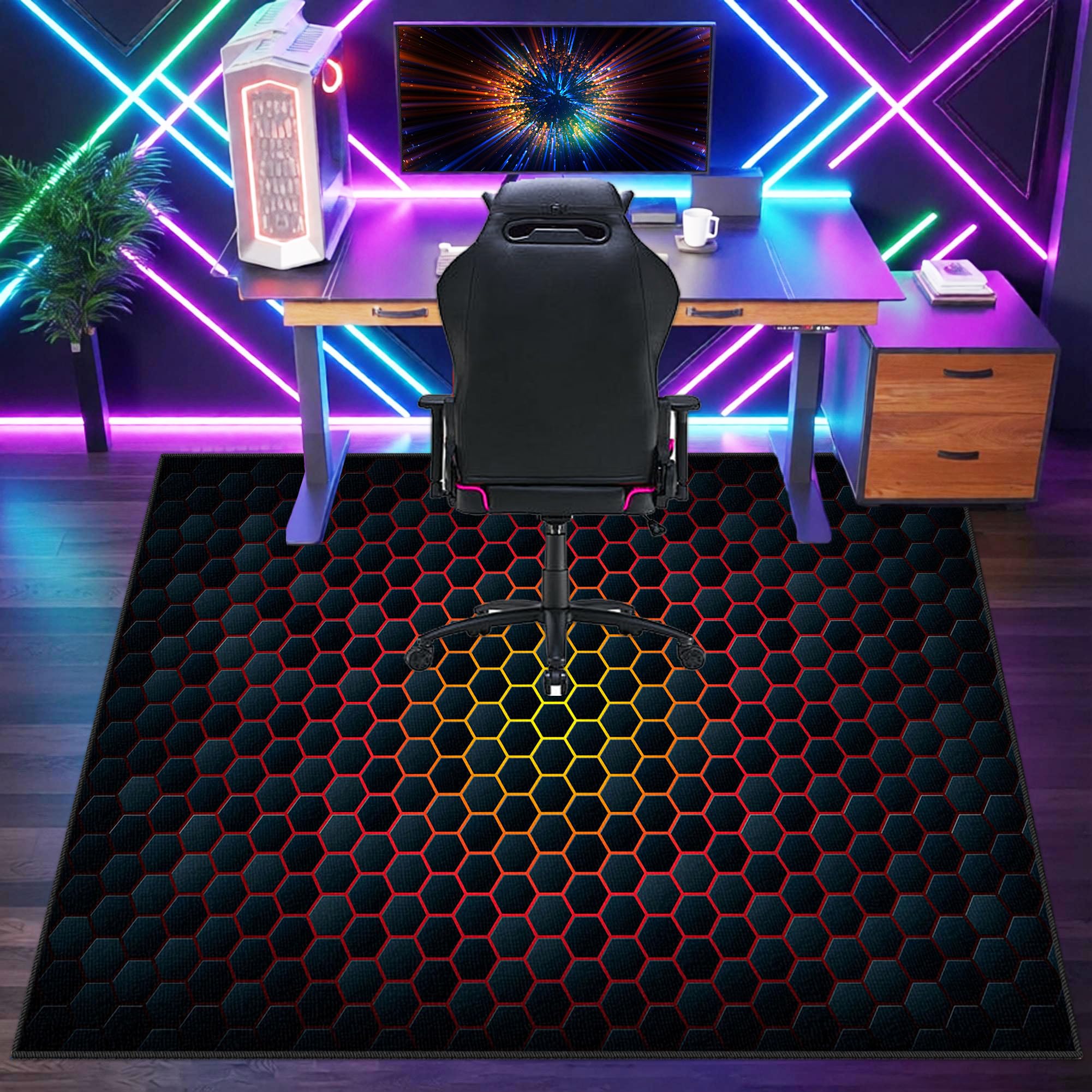 Tapis Chaise de Bureau Gaming Antidérapant 100 x 140 cm