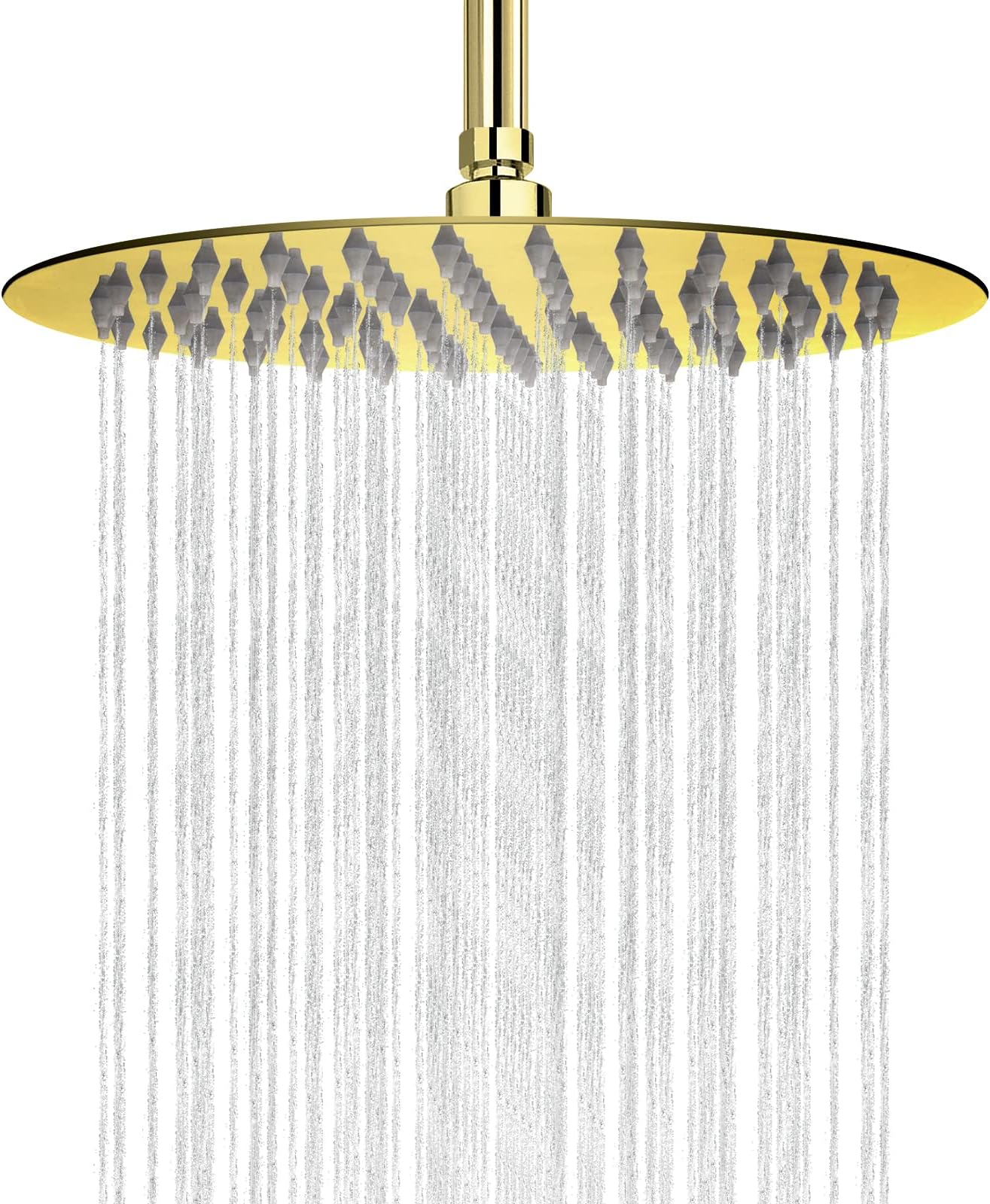 NearMoonRain Shower Head, Ultra-Thin Design-Pressure Boosting, Awesome Some Experience, High Pressure High Flow Stainless Steel Rainfall Shower Head (8 Inch,Chrome Gold)