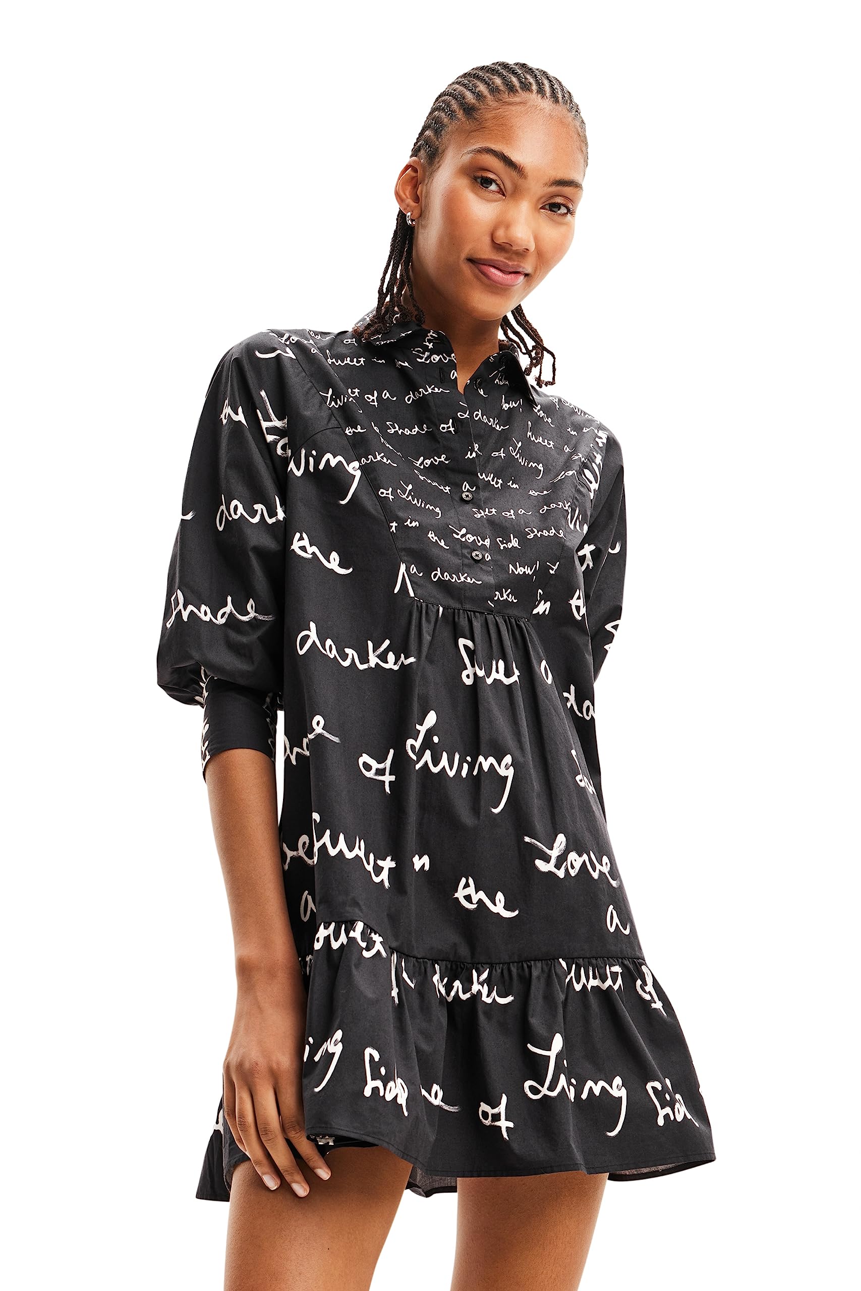 Desigual Vestido para Mujer, Negro, XXL