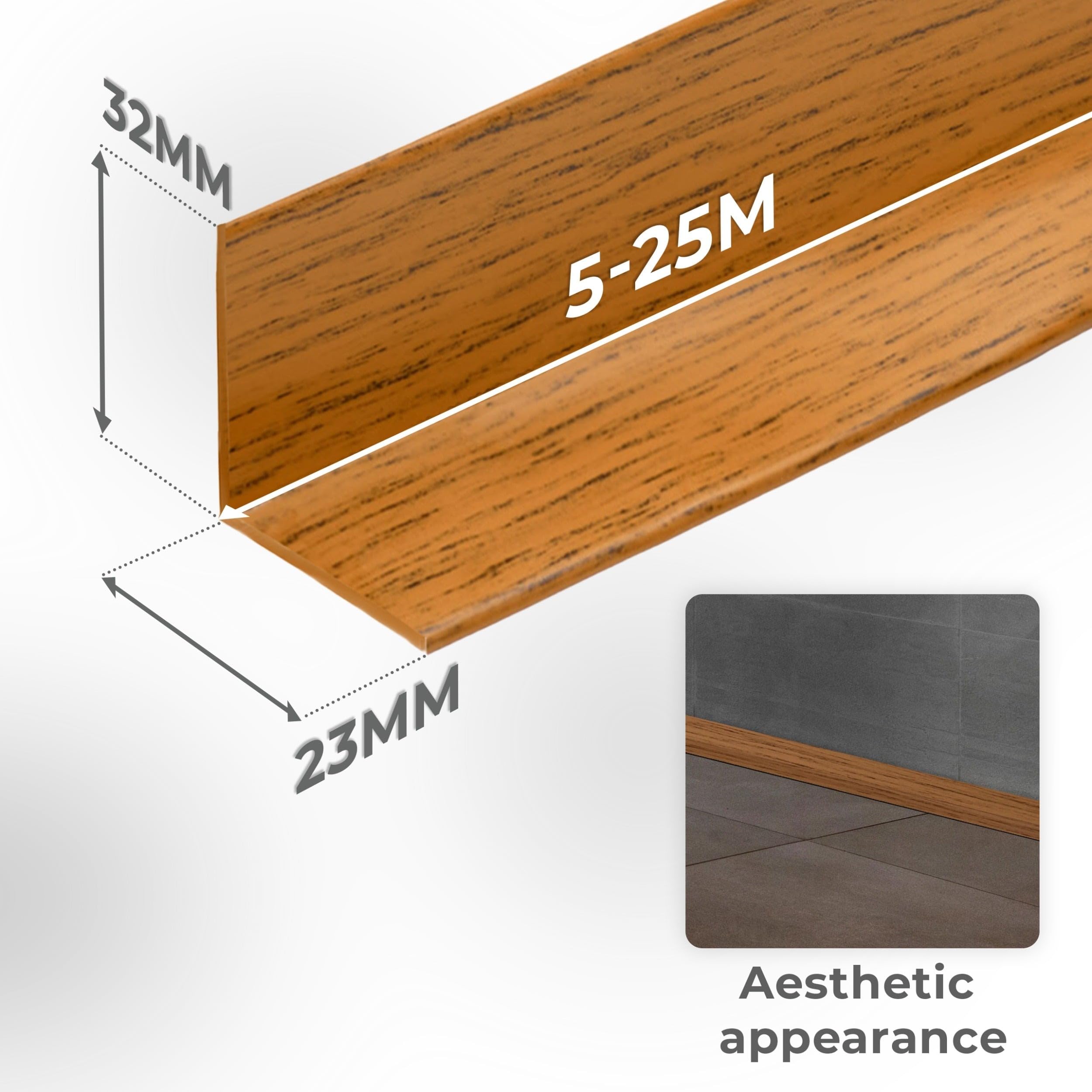 Quest Plinthe Souple Autoadhésive 32 x 23 mm Décorative - Blanc, 15 m