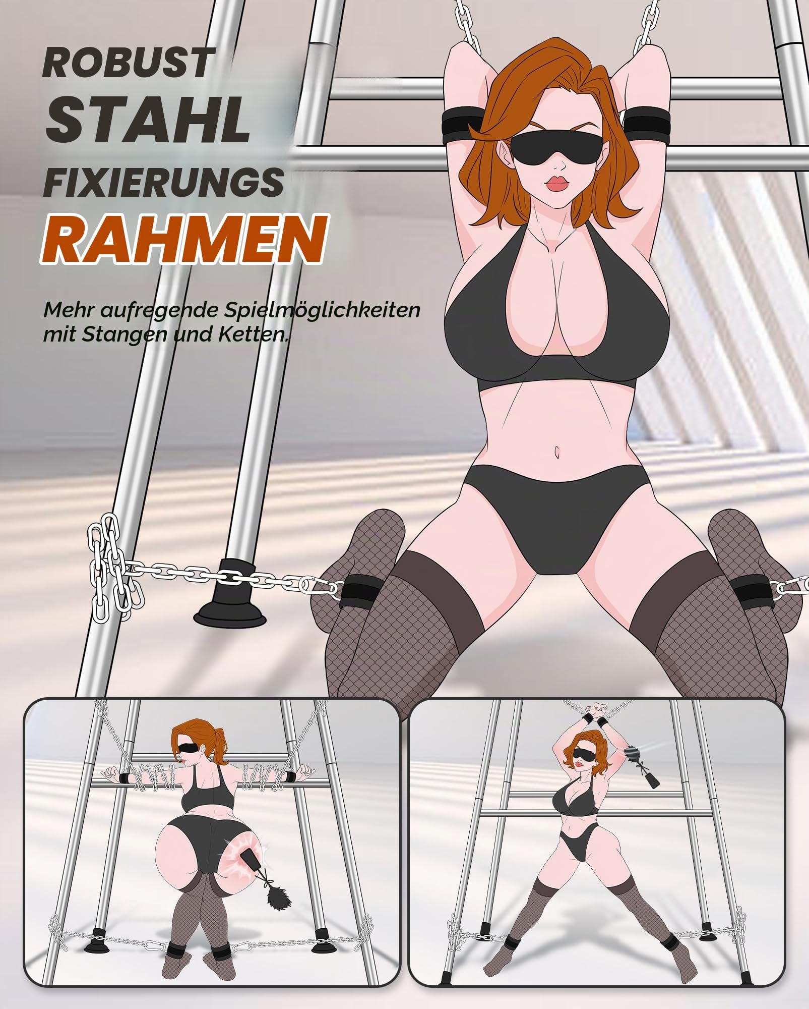 UTIMI Sexschaukelgestell BDSM-Sexspielzeug Sexschaukelset mit Sexschlinge für Paare, Bondage-Sklave, einfach zu montieren und verstellbar, Sexmöbel fürs Schlafzimmer, stabiler Stahlrahmen
