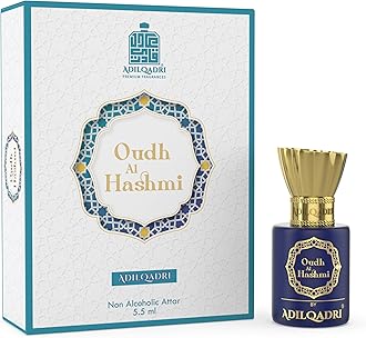 Adilqadri Oudh Al Hashmi Attar Men and Women | Sweet Arabic Unisex Perfume | Non-Alcoholic Roll-On | Long-Lasting Rich Oudh & Spicy Blend | Luxurious & Inviting Fragrance | 5.5ml