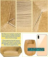 Vista 3 de MotBach Paquete de 150 bandejas desechables de papel kraft marrón de 14 libras, botes de papel para alimentos pequeños, botes de papel para llevar