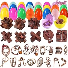 24 Pack Prefilled Easter Eggs with Brain Teaser Puzzles Toys,Easter Basket Stuffers for Kids Teens Adults,Puzzle Games for Egg Fillers,Eggs Hunt Game, Party Favors, Classroom Prize for Kids Boys Girls