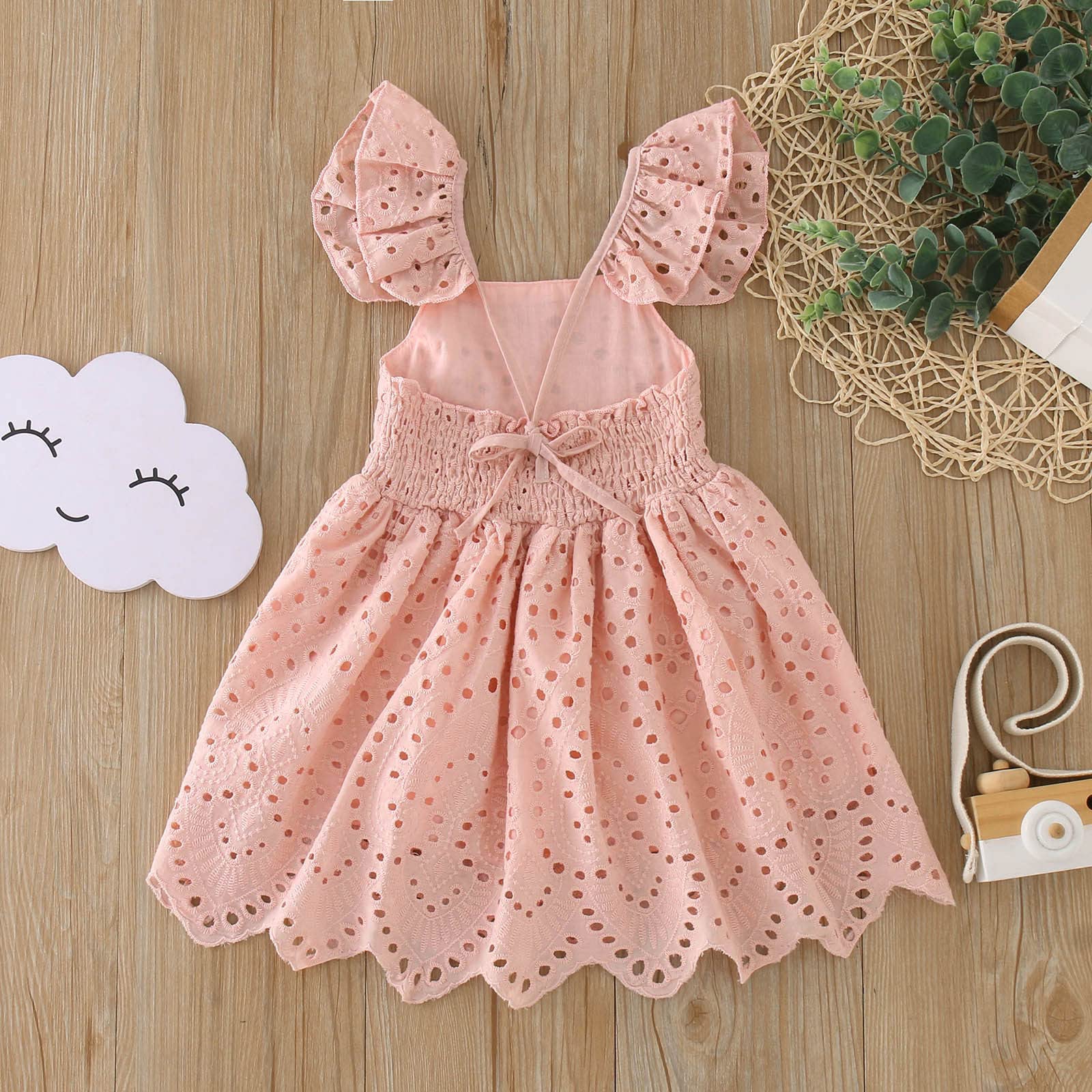 Amazon.com: Toddler Girls Fly Sleeve Hollow Out Princess Dress