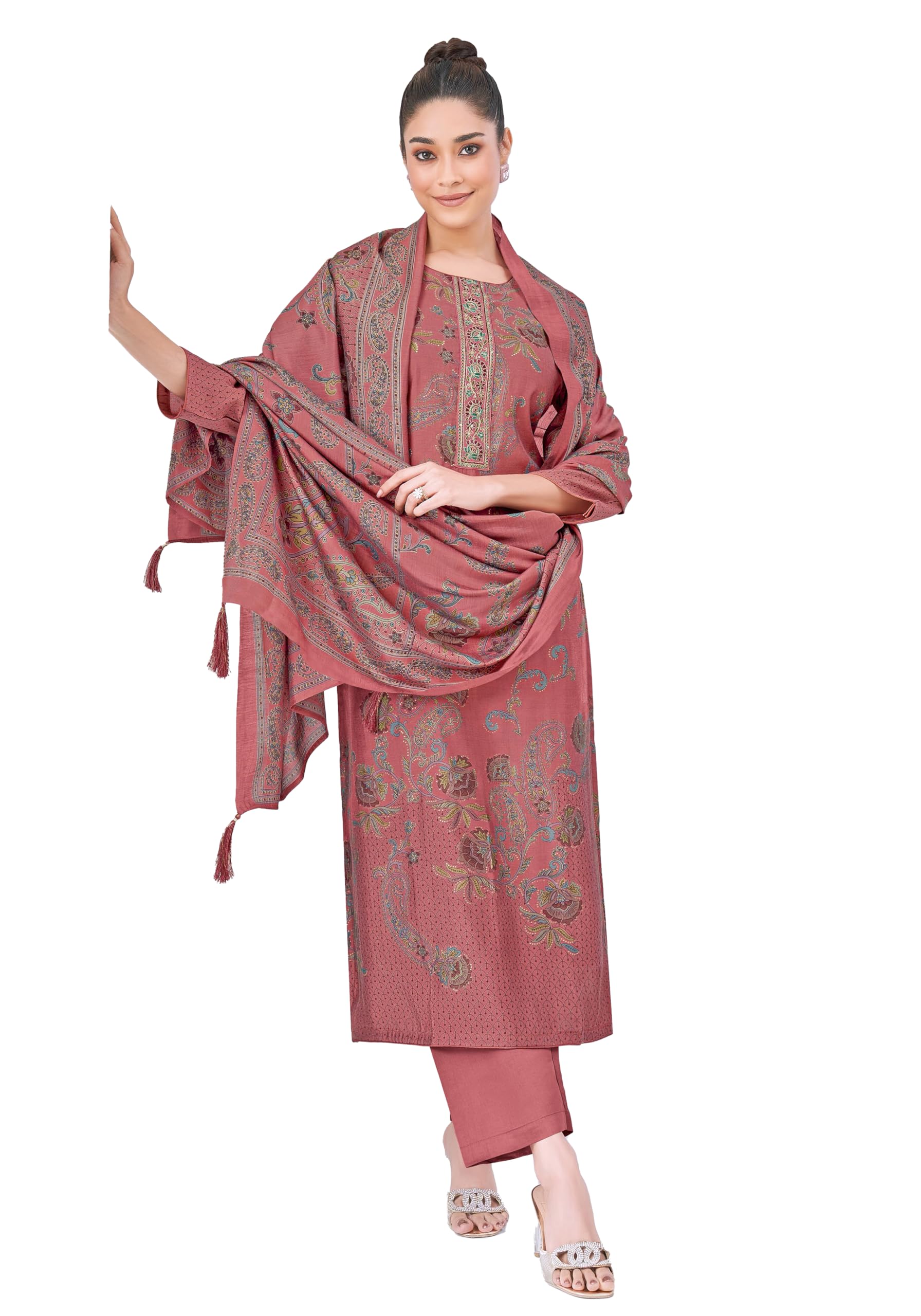 Womens Unstitched Salwar Suit Dress Material With Dupatta-image-24