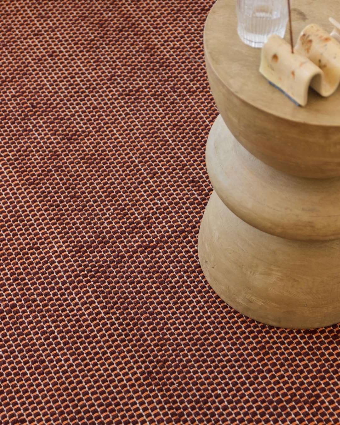 TAPISO Loni Wollteppich Beige handgewebt, Teppich Wohnzimmer Wolle, Wollwebteppich, Hand Made, pflegeleicht, für Kinderzimmer Schlafzimmer Esszimmer, Natur, Braun 200 x 300 cm