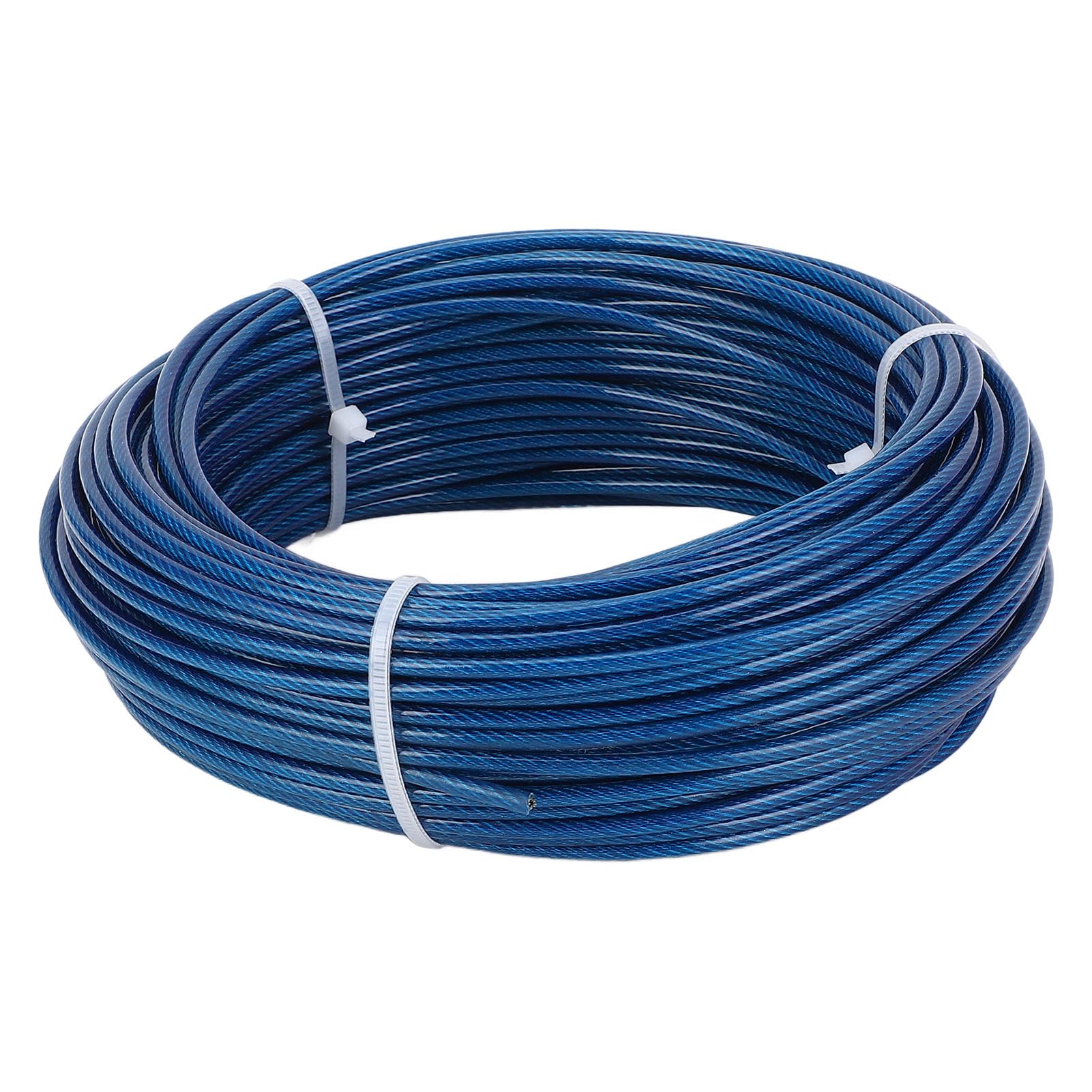 FTVOGUE Kit Tenditore per Fune, Kit Traliccio in Acciaio Inossidabile 304 con Cavo Rivestito in Plastica Blu da 100 Piedi 3 Mm, Resistente Ai Raggi UV, per Stendibiancheria da Esterno Supporto per