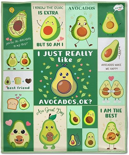 MYSTCOVER Manta de aguacate, manta de franela de 40 x 50 pulgadas, acogedora manta de felpa suave y cálida para sofá, cama, sofá, silla, cuna,