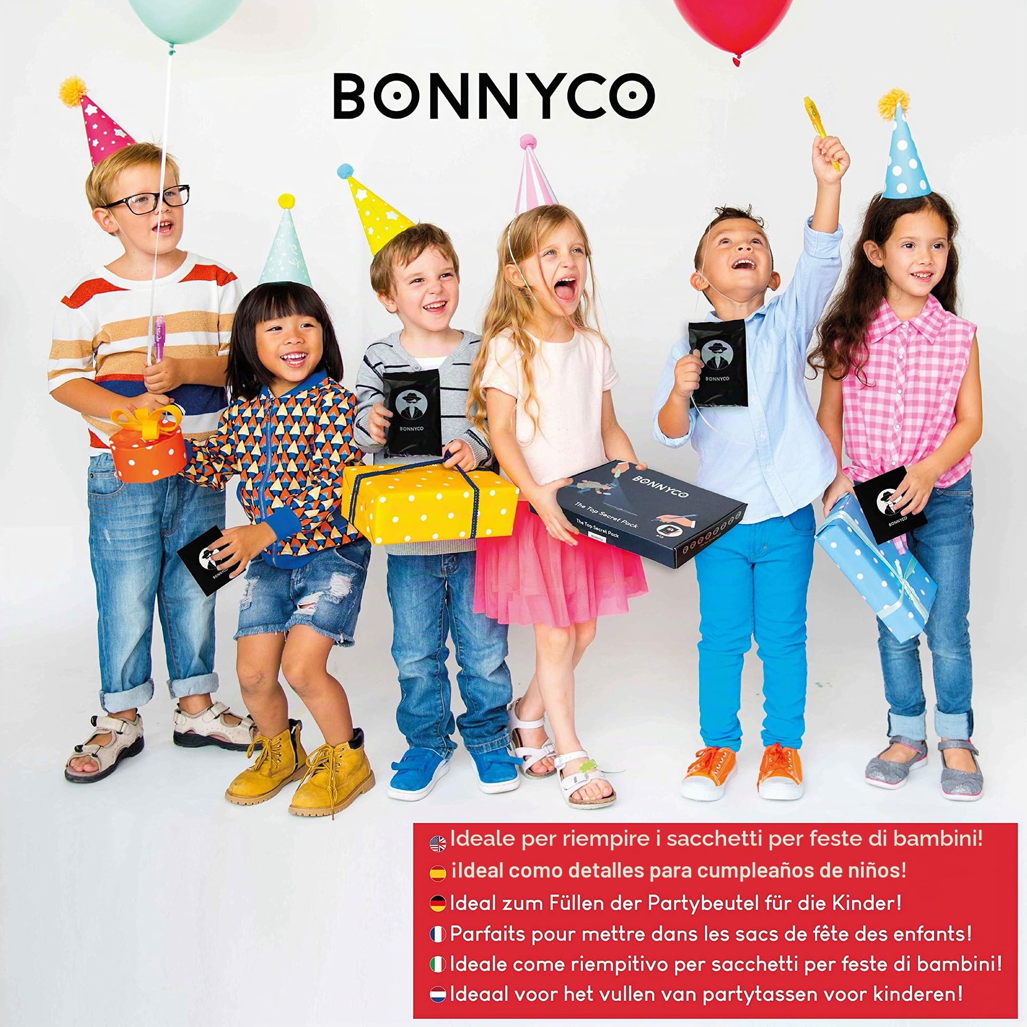 BONNYCO Penna Invisibile e Taccuino, 32 Pezzi. Gadget Compleanno Bambini, Regalini Fine Festa Compleanno. Regalino Fine Festa, Giocattoli Pignatta. Gadget Bambini con Penna Spia, Scuola Bomboniere