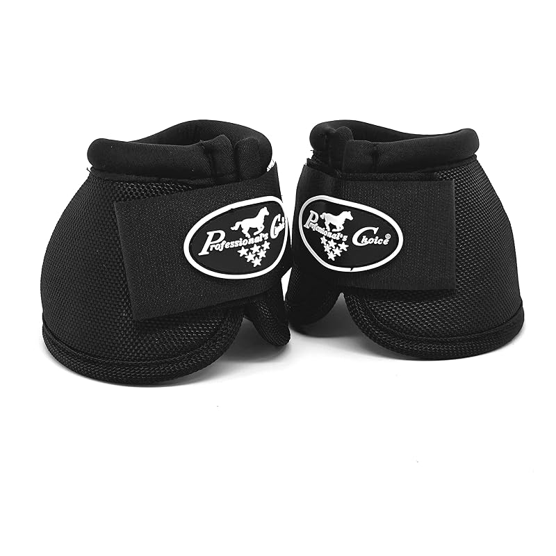 Botas de sino para cavalos com neoprene e PVC texturizado Professional's Choice X-Small Black, par