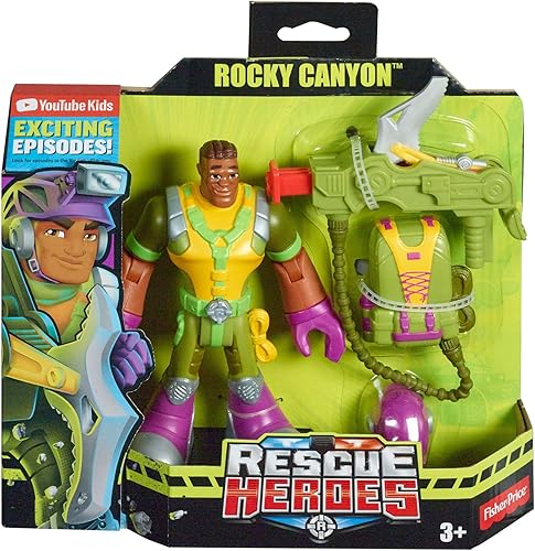 Miniatura 6 de Fisher-Price Rescue Heroes Rocky Canyon, figura de 6 pulgadas con accesorios
