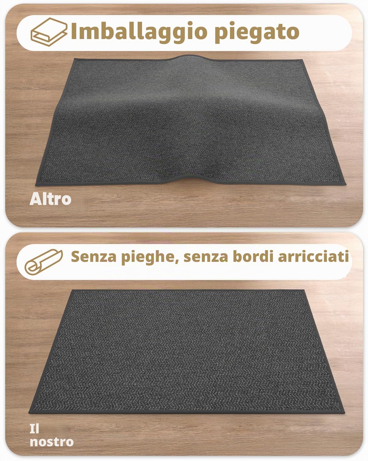 COLOR&GEOMETRY Zerbino Ingresso Interno 60 x 120 cm, Tappeto Ingresso Grande Antiscivolo Assorbente, Tappeto Porta Ingresso Lavabile, Grigio Scuro