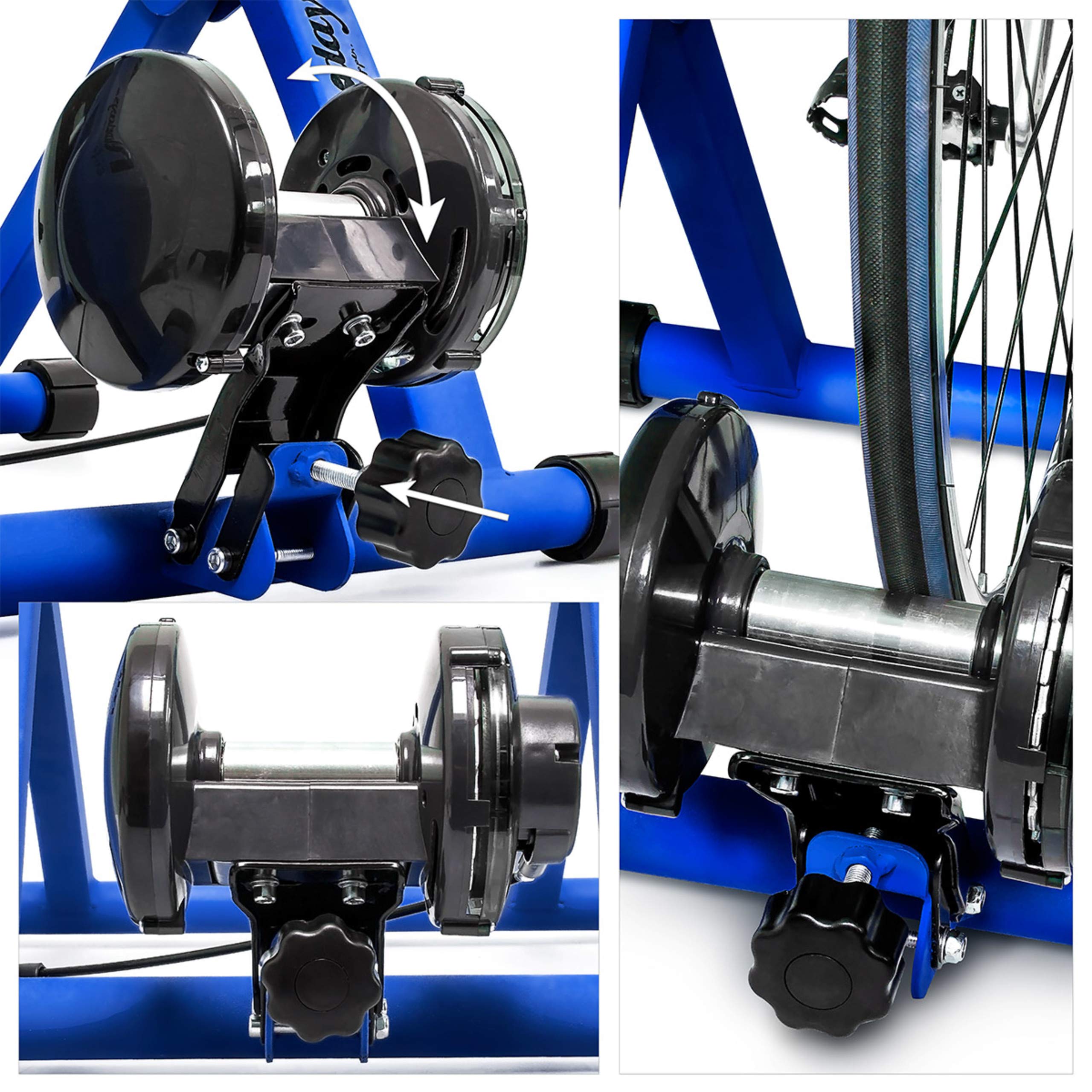 Relaxdays Simulateur de vélo pliable avec 6 niveaux de résistance Rouleau réglable