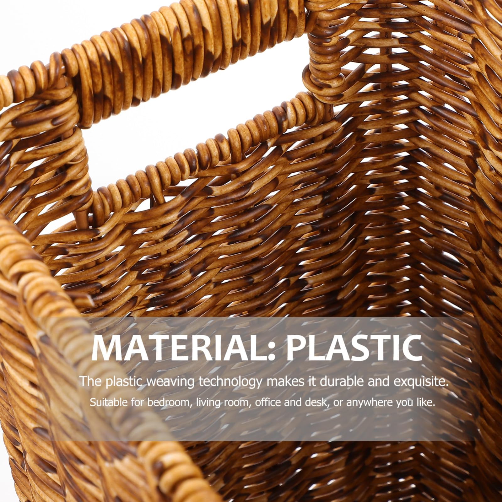 Rettangolare Cestino Marrone Porta Riviste in Plastica per Casa