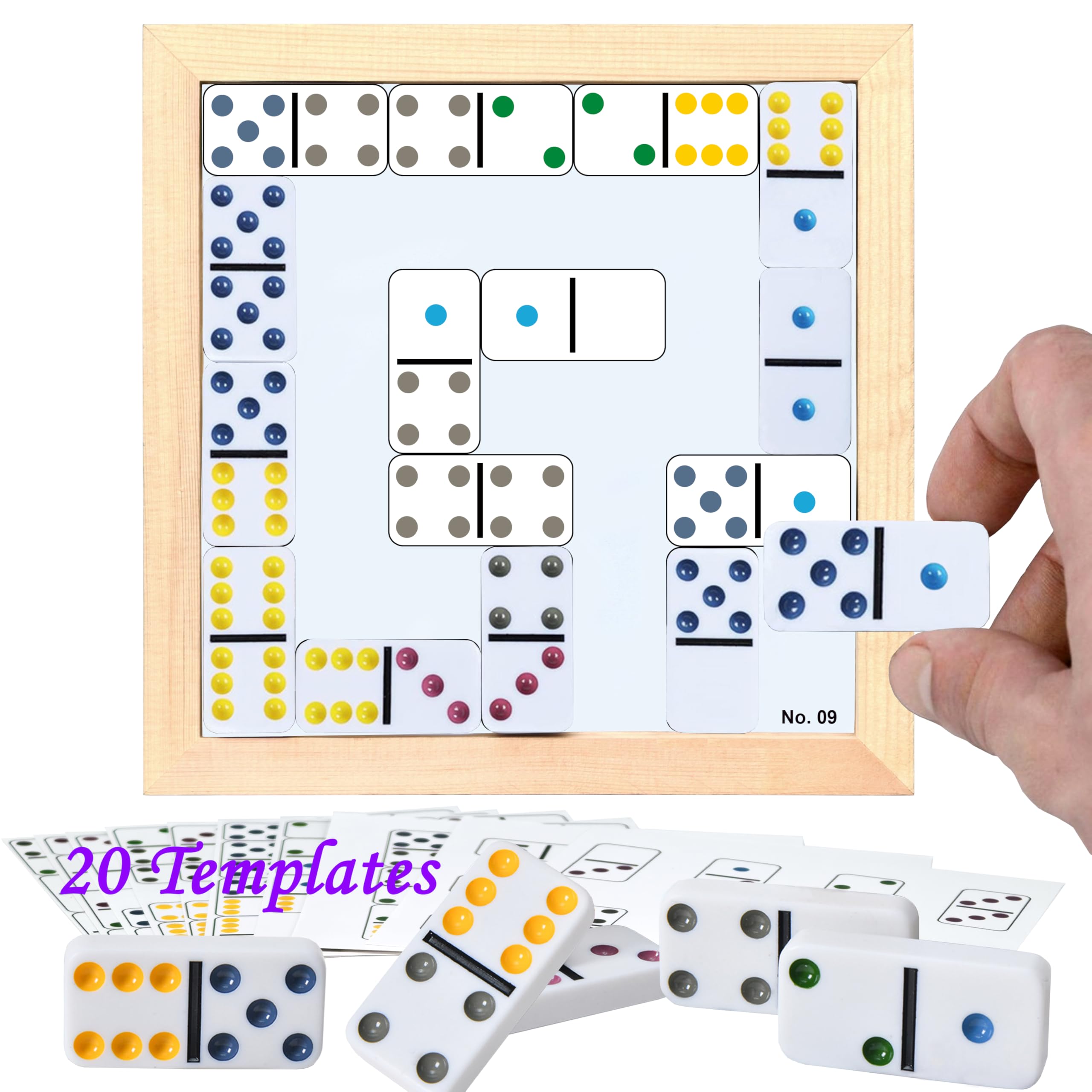 PHIELEY Dementia Activities for Seniors, Matching The Domino Alzheimers Products for Elderly, Activity Kits for Dementia Patients, Easy Memory Games Busy Board Gadgets Gifts