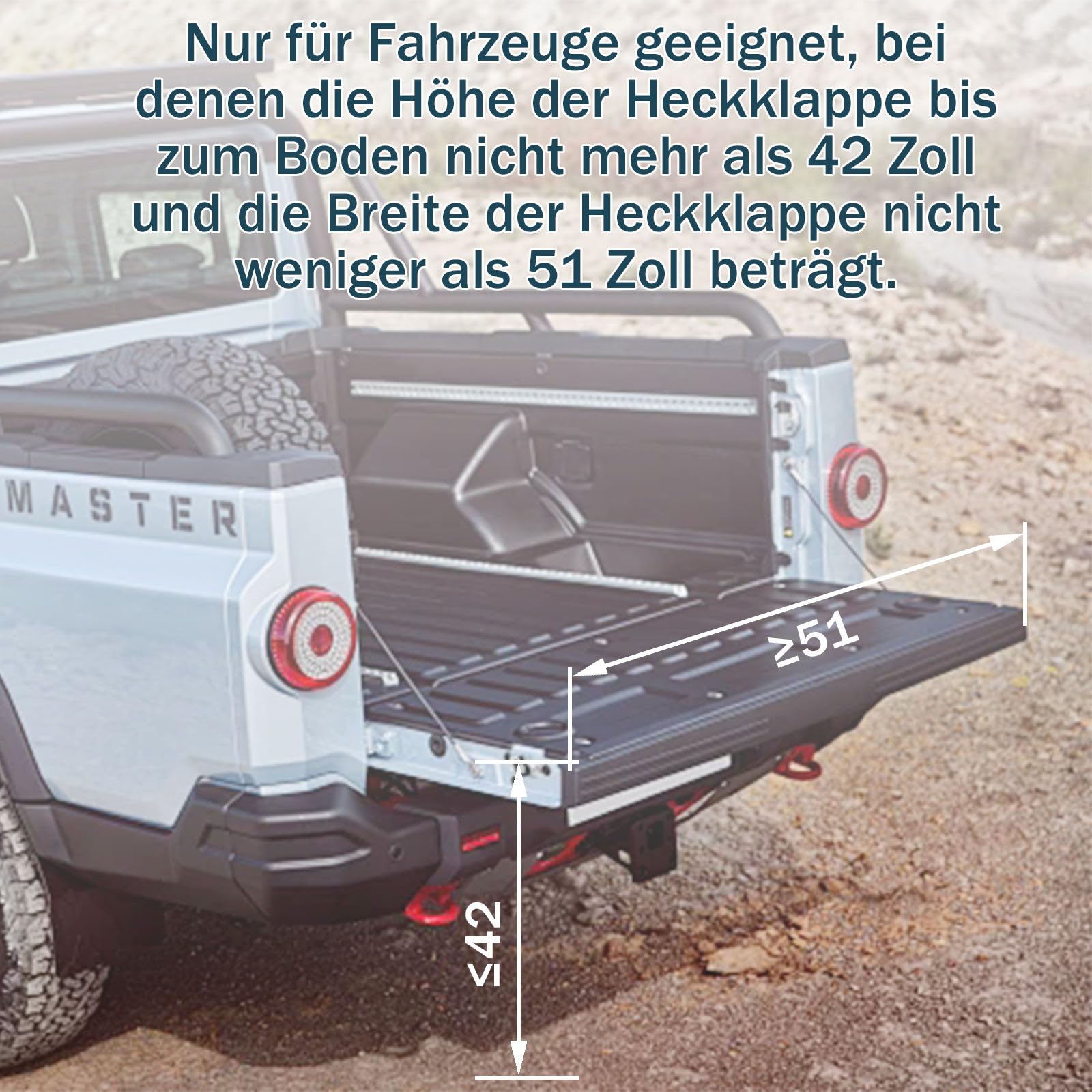 aleawol Heckklappenleiter für Pickup Truck, Verlängerung Klappbare Heckklappe Trittleiter mit Taping und Edelstahl Selbstschneidende Schrauben für die Meisten Pickups und LKWs