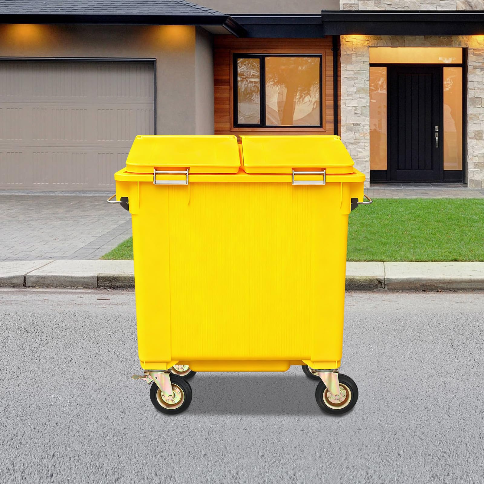 4 Stück 8 Zoll Lenkrollen(200mm), Schwerlastrollen mit Bremse, 360°-Manövrierfähigkeit Möbelrollen, Doppelkugellager, Gummirollen, Transportrollen, Schwarz