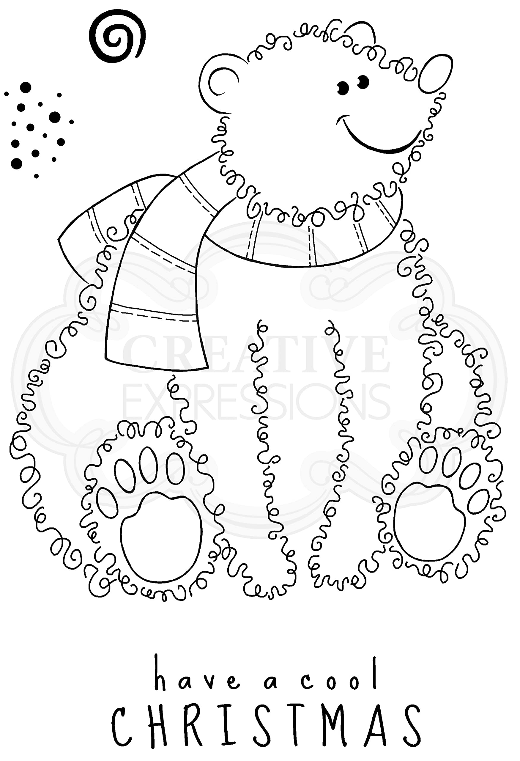 Woodware Transparent Jane Gill Clear Magic-Festive Fuzzies-Polar Bear-Stamp Set, A6, Jgs789