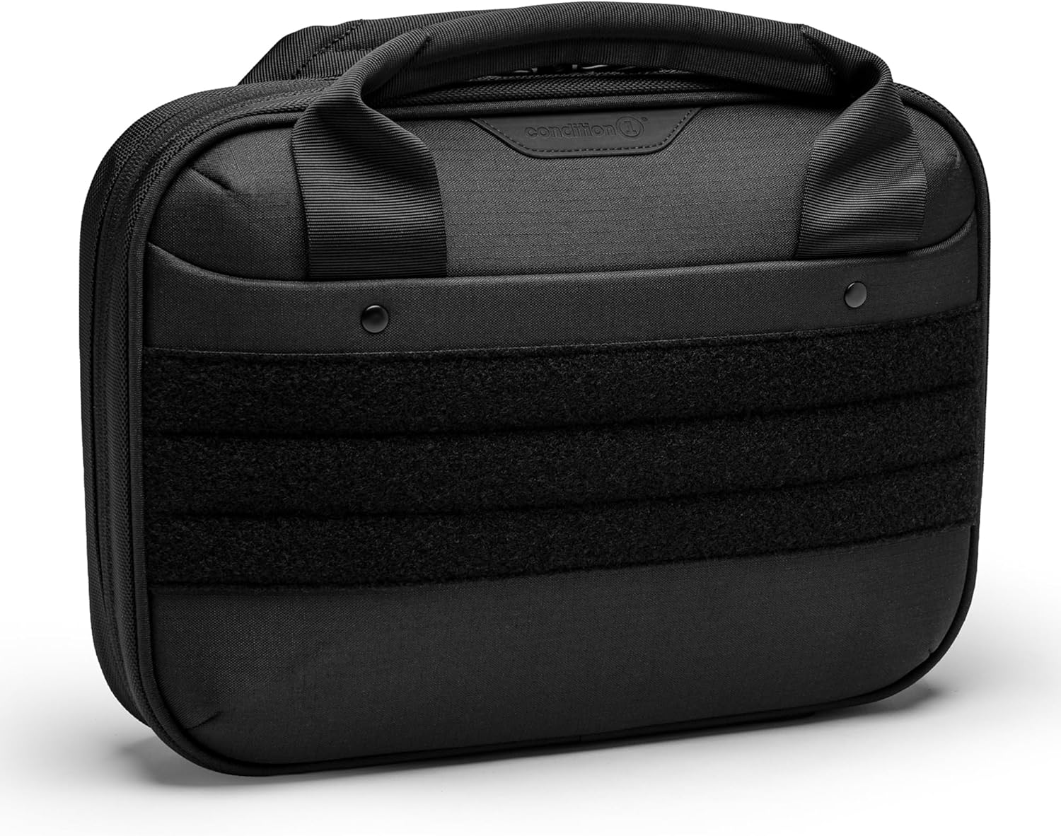 Condition 1 Kinetic 2 Pistol Bag, Hold 2 Full-Size Pistol w/Optics, 6 Mag Pockets, EVA Padding, Steel Frame, 450D Ripstop Nylon, Lockable Zipper, Hook & Loop Exterior, EDC Range Case, 14.5"x4.5"x11"