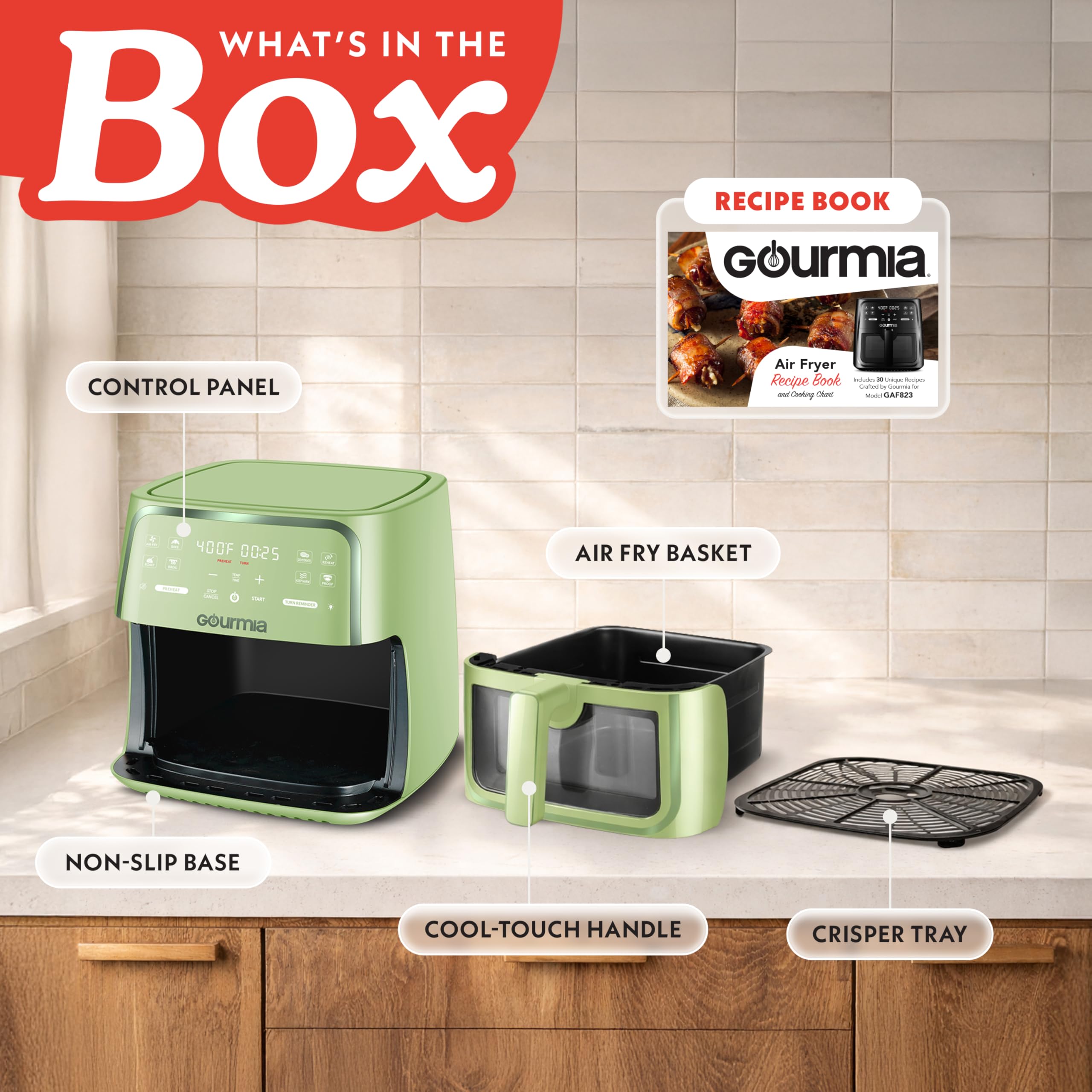 Amazon.co.jp: Gourmia 8クォートエアフライヤー、デジタル