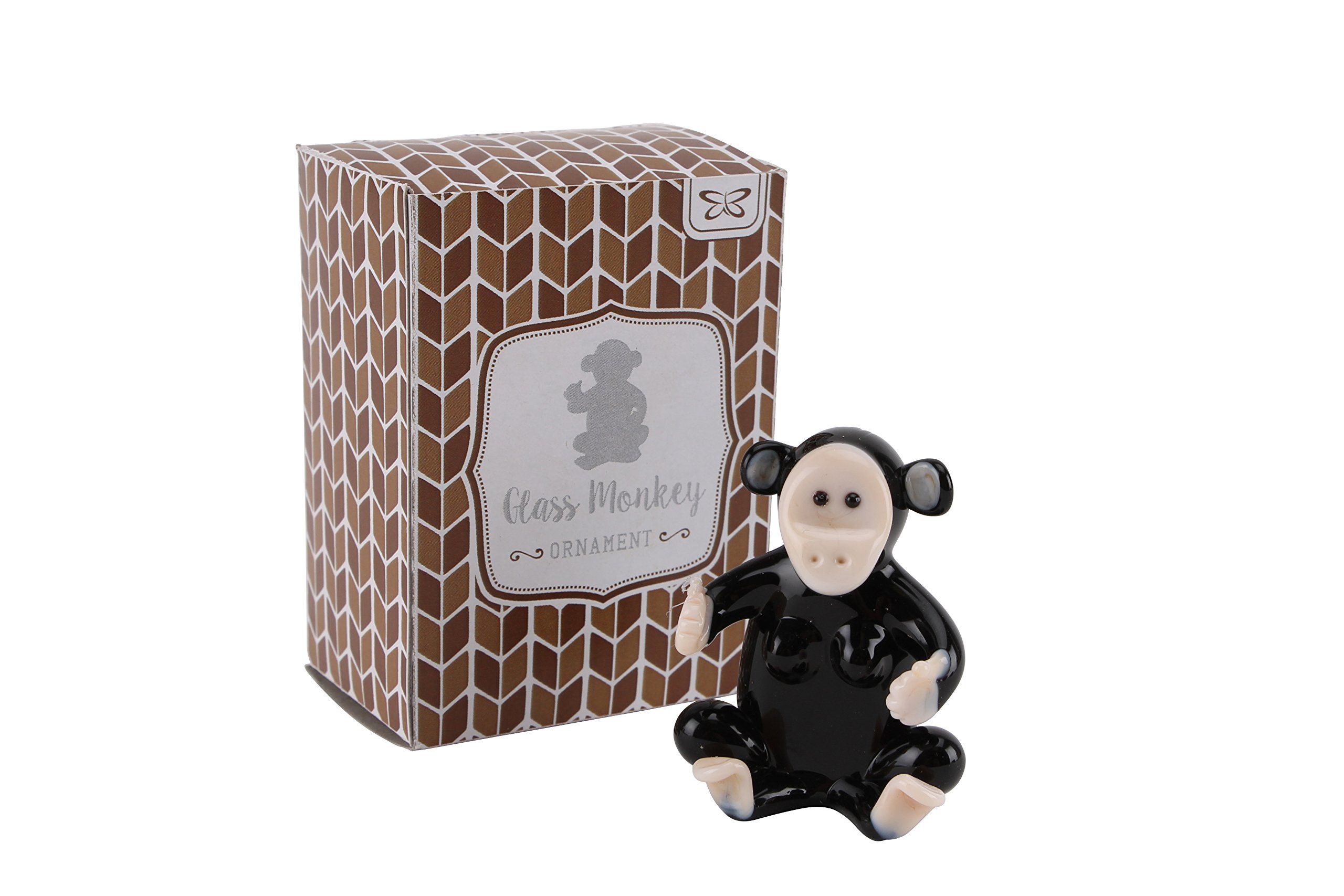 Mygifttree.com Brown Cgb Giftware | Glass Monkey In Gift Box | | Collectable Gift Ornament | Handmade Artisan Glass | Keepsake | Artisan Glass Collection | Glass Monkey | Hd358