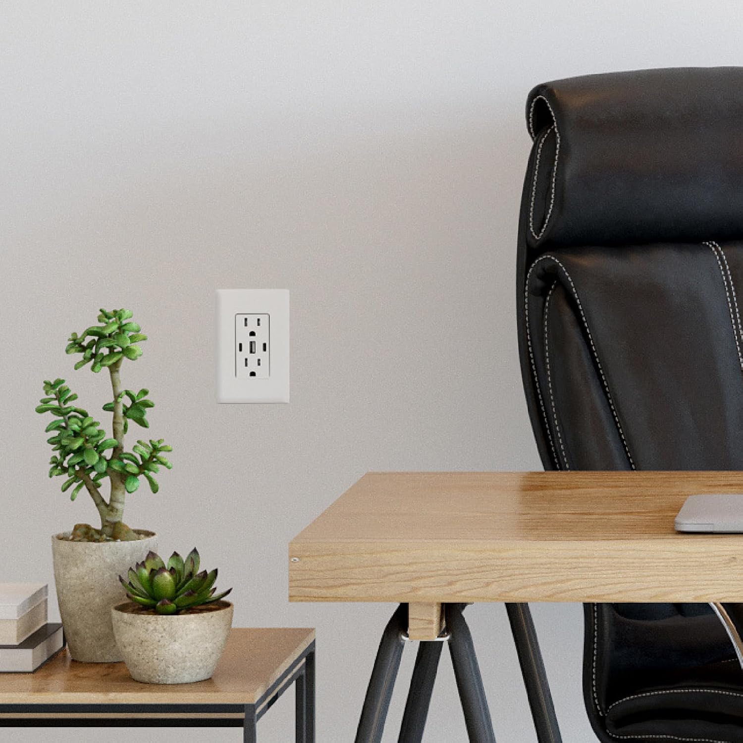 6.0A USB Outlet, 3-Port 30W Wall Outlets with 2 Type C & 1 Type A, 15 Amp Receptacle Plug, Tamper Resistant Receptacle, ETL Listed, White, 1 Pack