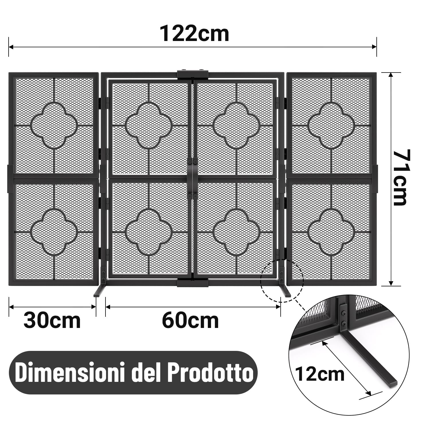 Amagabeli Schermo Camino Interno 3 Pannelli In Ferro Battuto Grande Schermo Esterno In Metallo Decorativo Griglia Recinzione Camino Solido Pannelli Camino in Acciaio