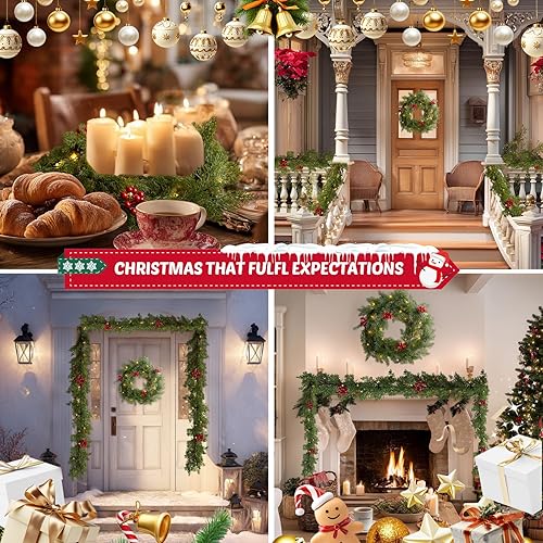 Miniatura 6 de Guirnalda de Navidad de 6 pies con 20 luces LED, guirnalda de Navidad para el hogar, boda, decoración de fiesta