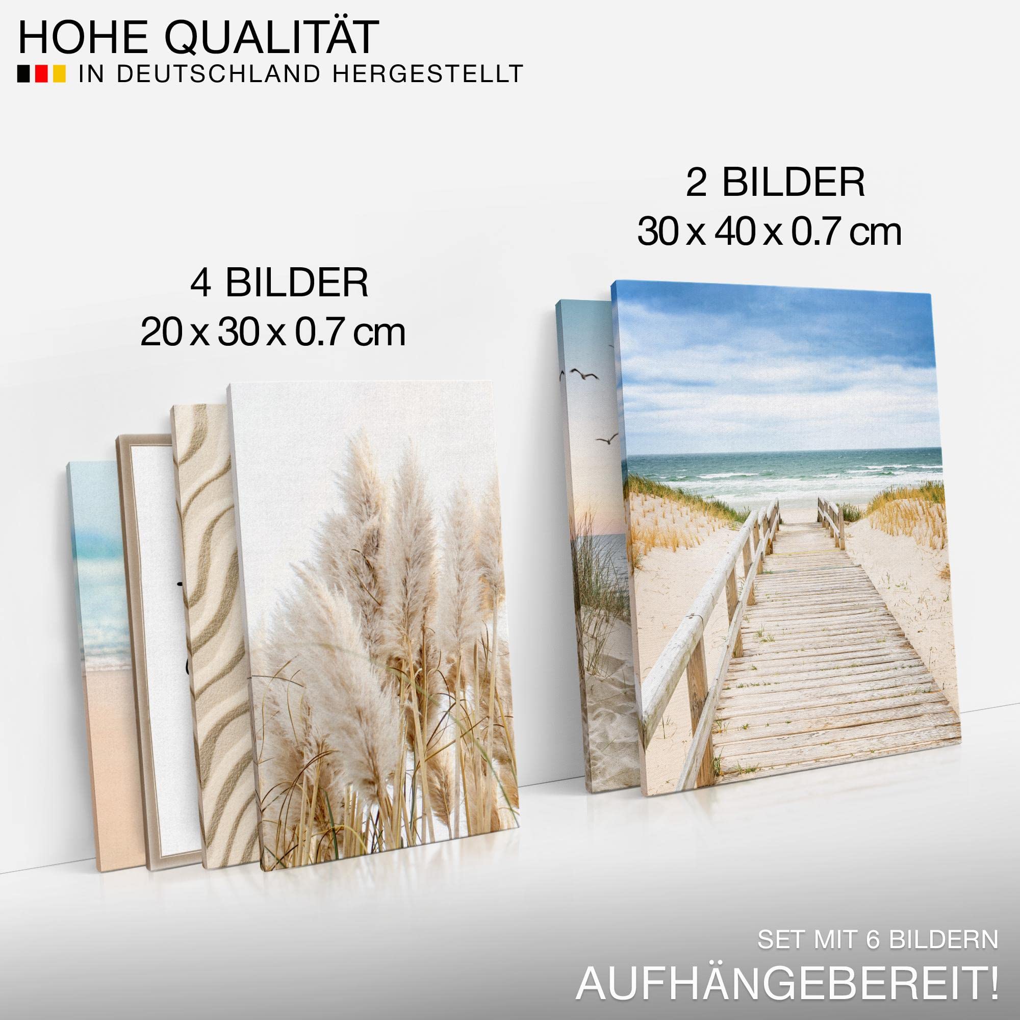 Novart Bilder Set - AUFHÄNGFERTIG - KEIN EXTRA RAHMEN BENÖTIGT - Meer Modern Paradies Strand - Wohnzimmer Schlafzimmer N004863a