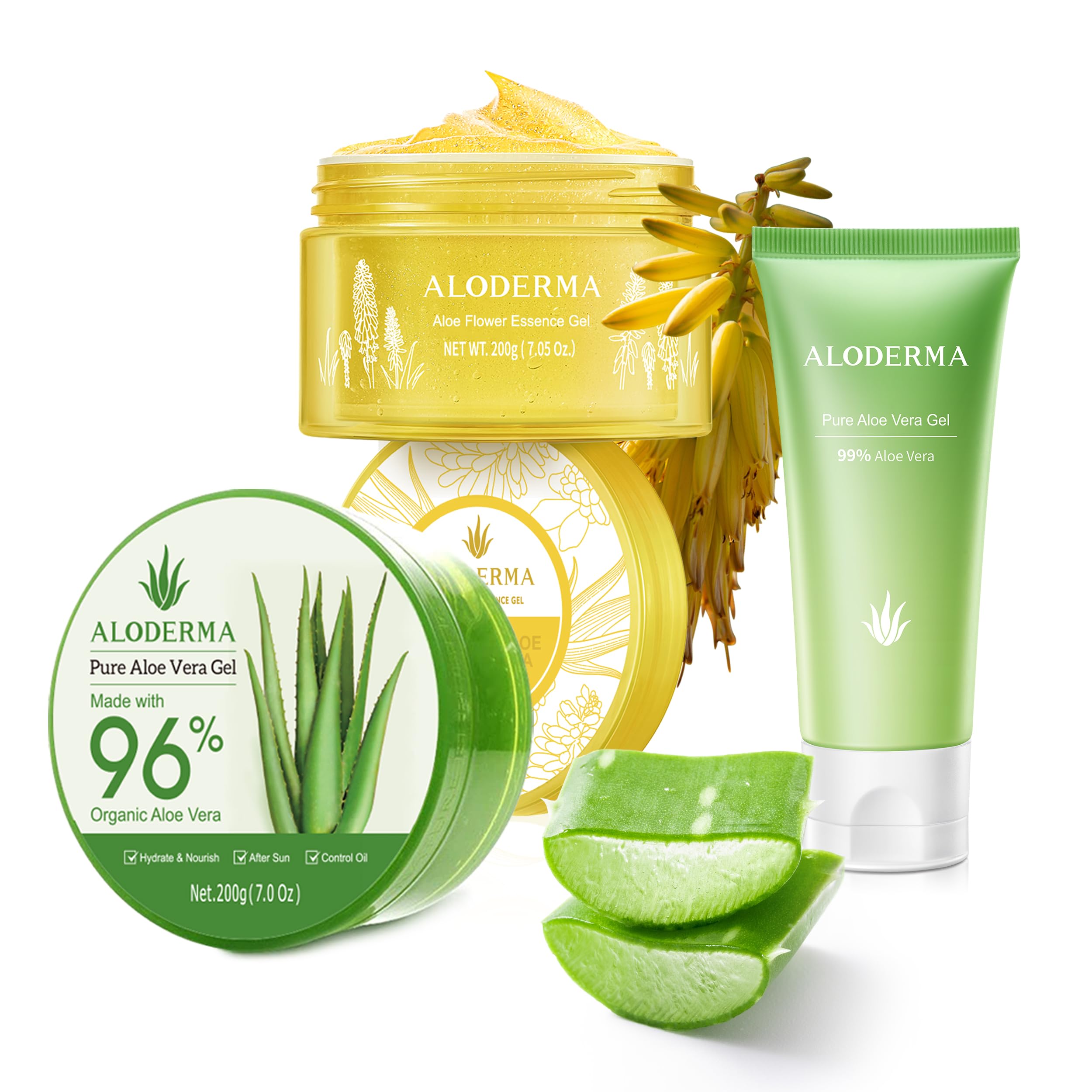 Aloe vera3本セット Amazon.com : Aloderma Aloe Vera Gel Set 3 Pack - Travel Size Aloe