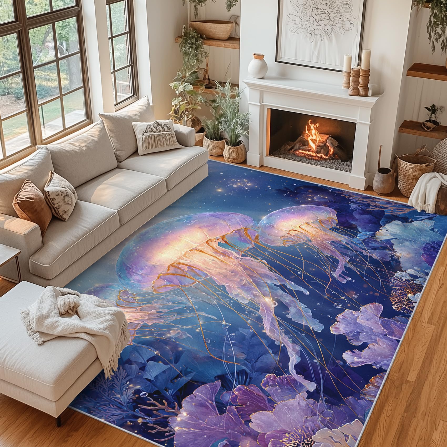 Tapis récif corallien pour une décoration de chambre ou de bureau moderne