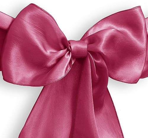 Miniatura 9 de Lann's Linens - 10 elegantes fajaslazos de satén para silla de bodafiesta - Cinta para atar en la parte trasera - Borgoña