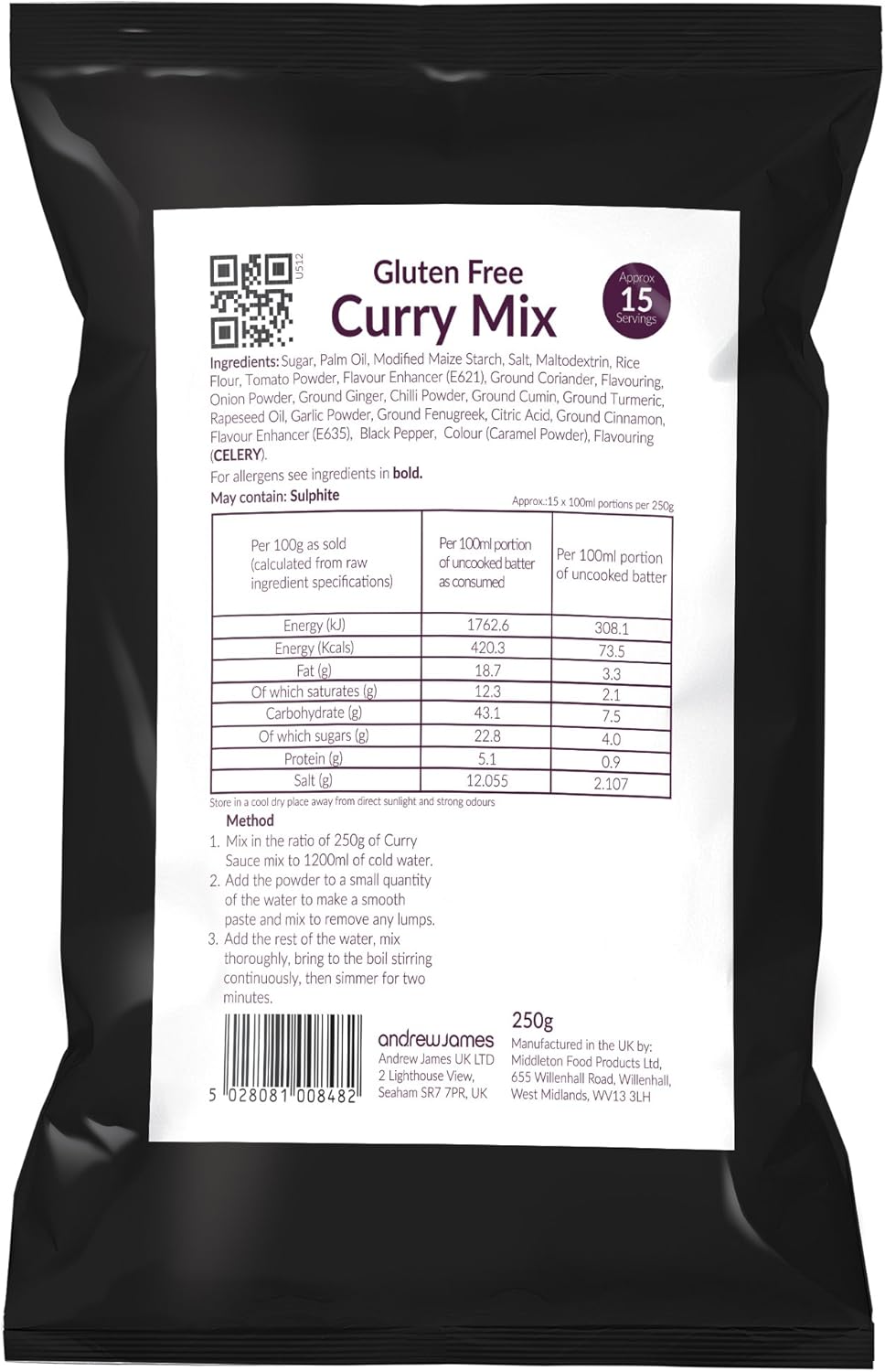 Andrew James Gluten Free Curry Sauce Mix Make Delicious Gluten Free