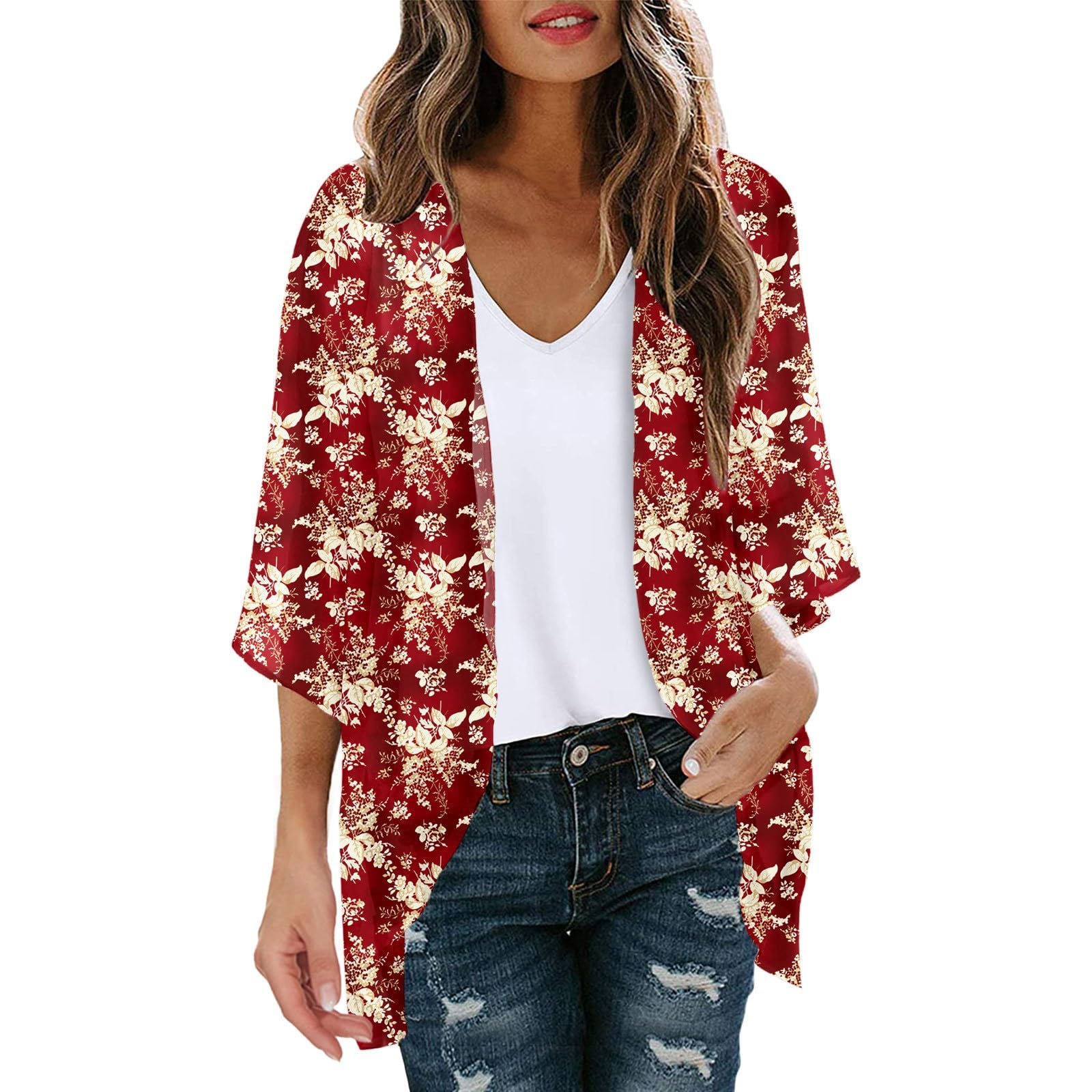 Dasongff Chaqueta de punto para mujer, verano, corto, cárdigan para mujer, verano, moderno, poncho de playa, chaqueta de verano fina, chaqueta frontal abierta, chaqueta de hombro, kimono diario, blazer