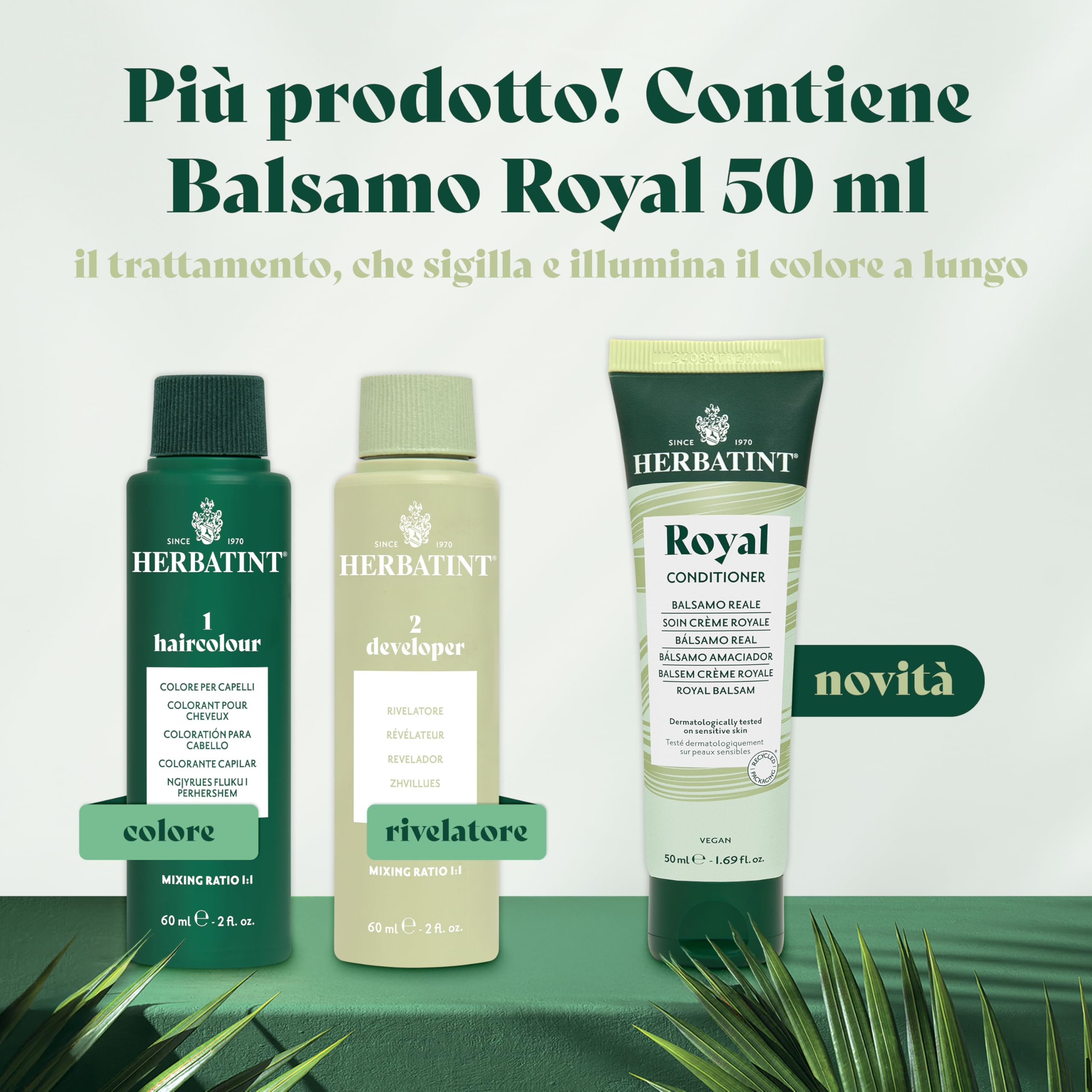Herbatint Gel Colorante Permanente per Capelli 4N Castano - 170 ml | Senza Ammoniaca, 100% Copertura Capelli Bianchi | per Pelli Sensibili, con 8 Estratti Naturali Bio