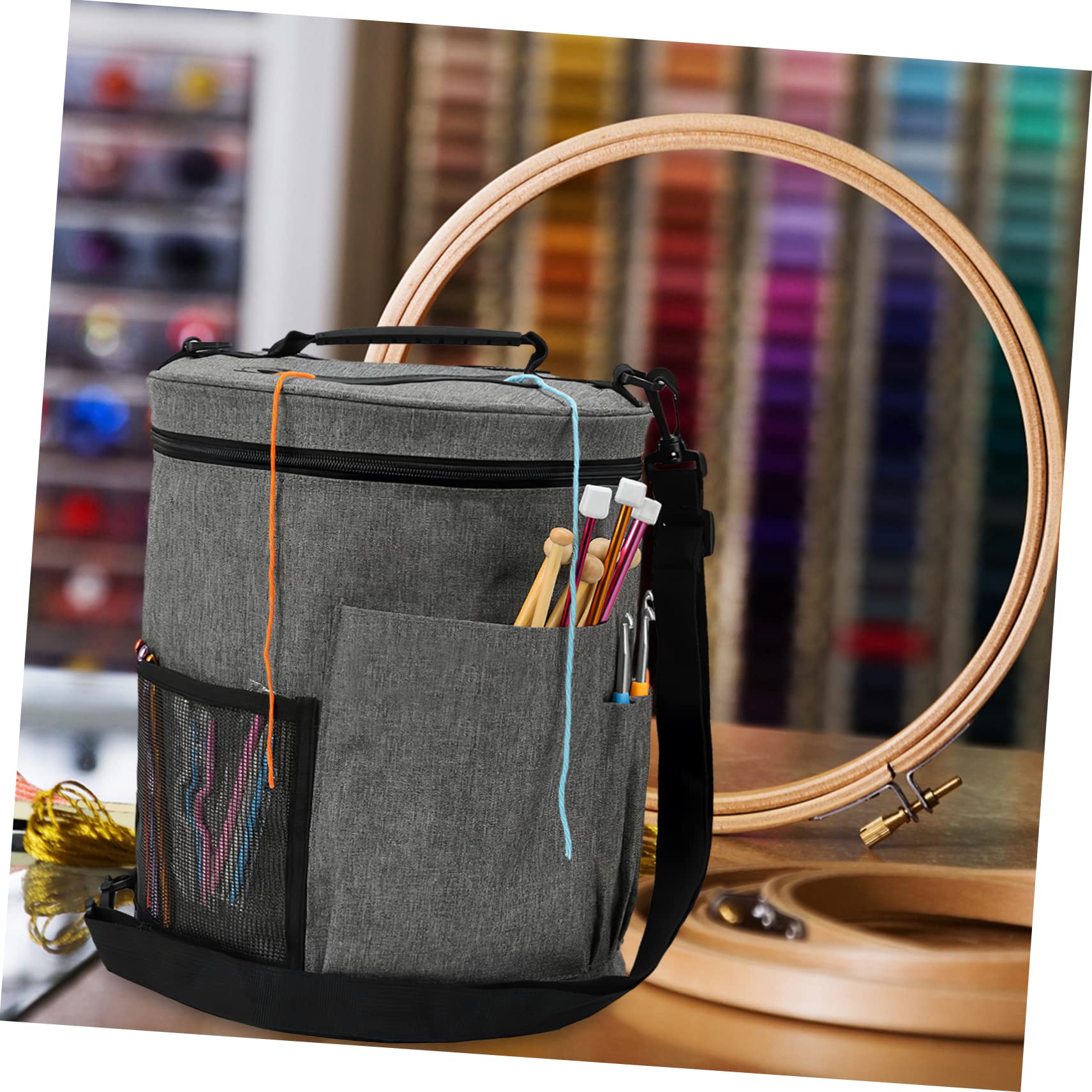 BESPORTBLE Organizer per Filati di Lana Borsa Portaoggetti per Uncinetto Scomparti Principali Contenitori per Gomitoli di Filato Porta Filati per Uncinetto Chiusura Lampo Resistente
