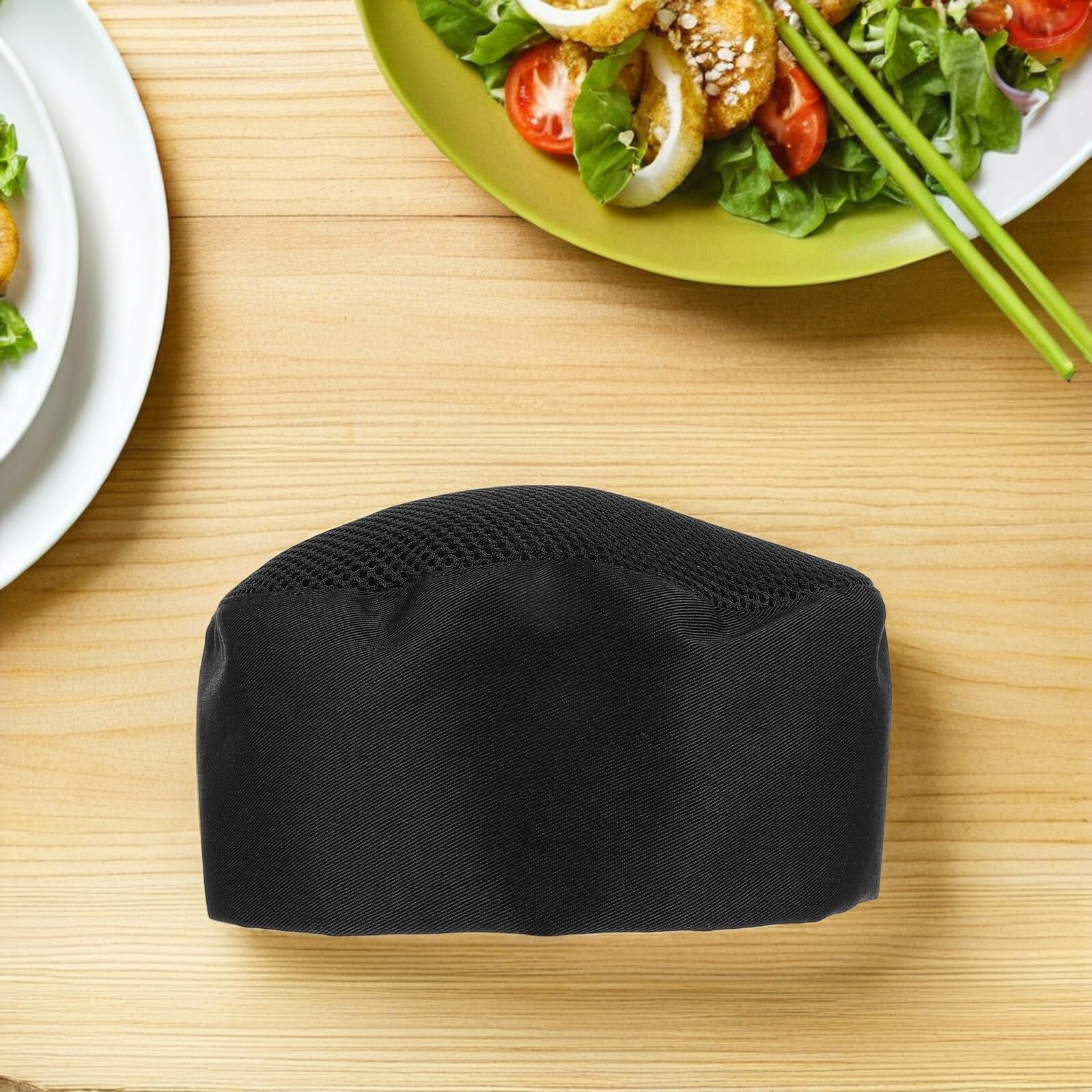 Mipcase Gorros de Chef Unisex Ajustables con Malla Transpirable Color Negro Tamaño Estándar 4 Piezas para Cocina Profesional Sushi Catering y Uso en Restaurantes