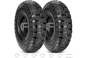 TICONN 4.10/3.50-4" Rubber Tires: Flat-Free, Durable Solution for Wheelbarrows and Carts