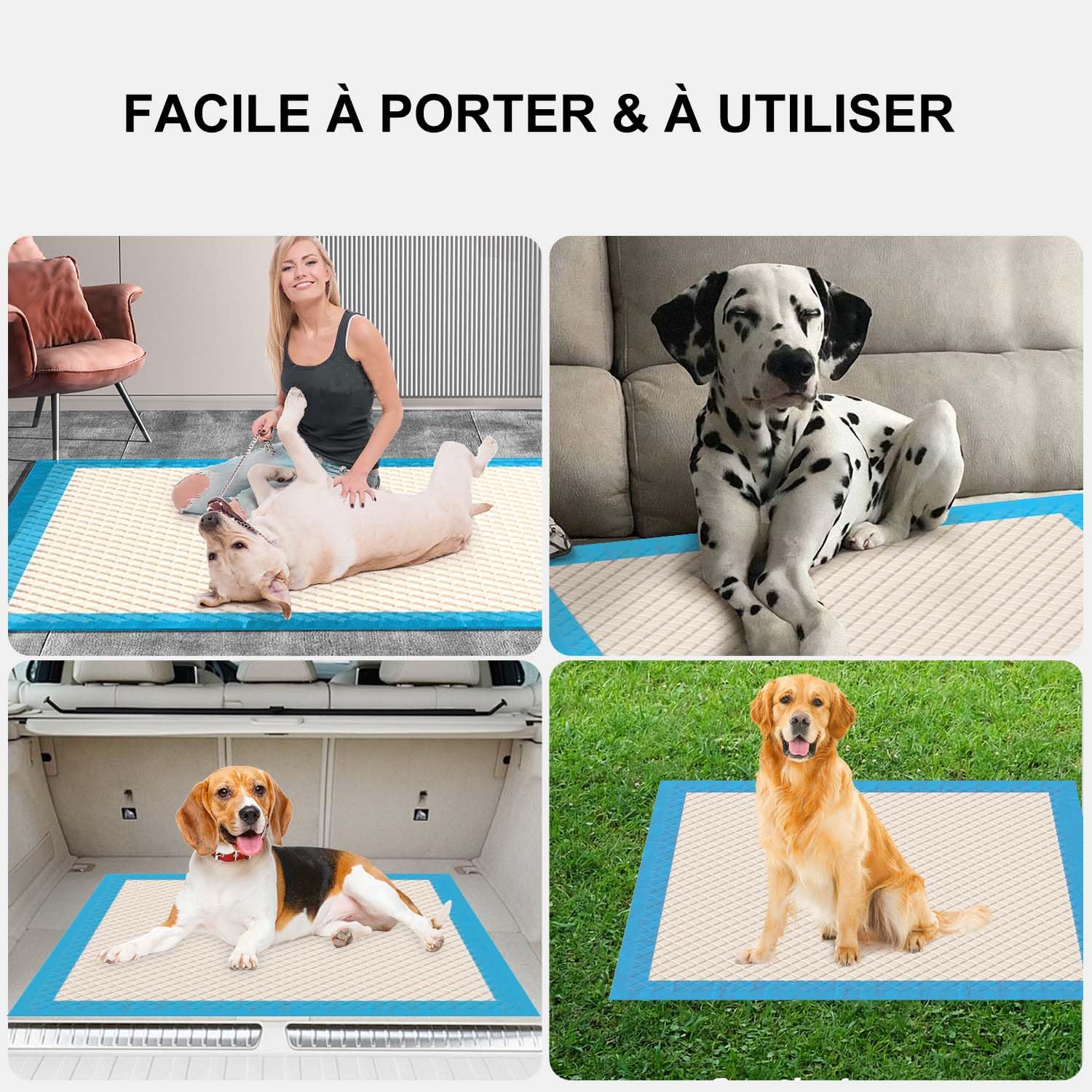 Gardner Pet 70x85cm Très Grand Tapis Absorbant Chien, Super Absorbant Alese Jetable, Etanche Aux Fuites Tapis pour Chien, Séchage Rapide, Apprentissage de la Propreté, 30 Pièces