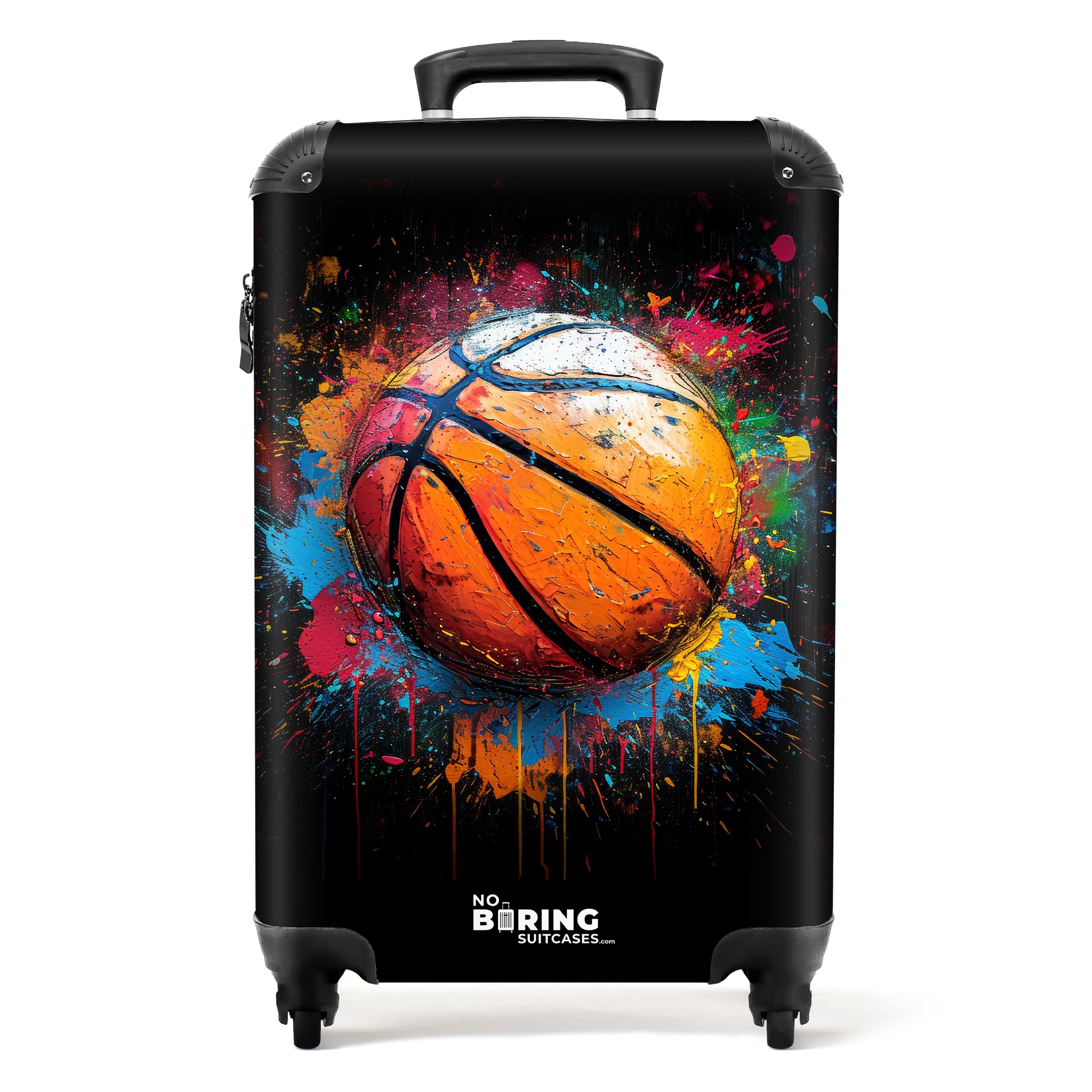 NoBoringSuitcases.com Maleta de Viaje Cabina, Maleta Cabina, Maletas de Viaje, Trolley con Ruedas, Trolley Cabina, Carry on Luggage, Equipaje de Mano (Balón de Baloncesto, Naranja, 55x40x20 cm)