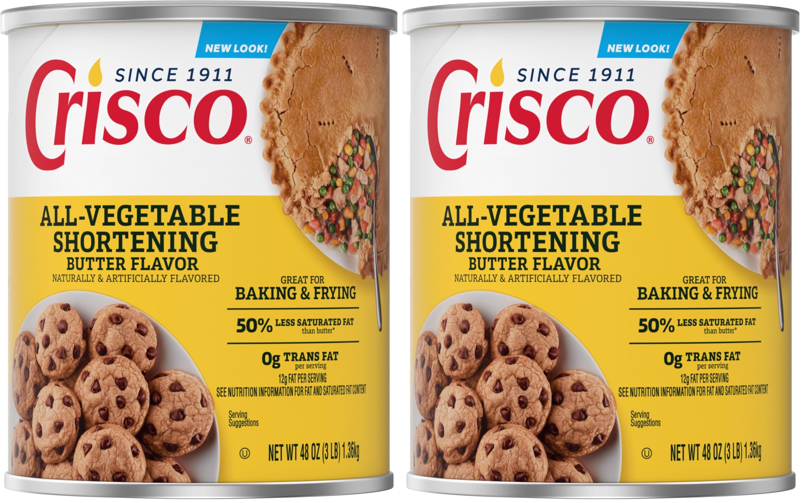 Crisco Butter Flavor All-Vegetable Shortening, 48 Ounce (Pack of 2)