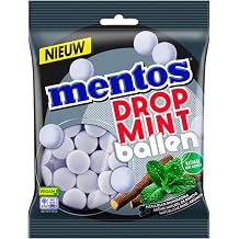 Mentos Drop Mint Ballen I Licorice Mint Flavored Chewy Balls I Hard Outside with Soft Filling I 220 g 7.76 ounce total