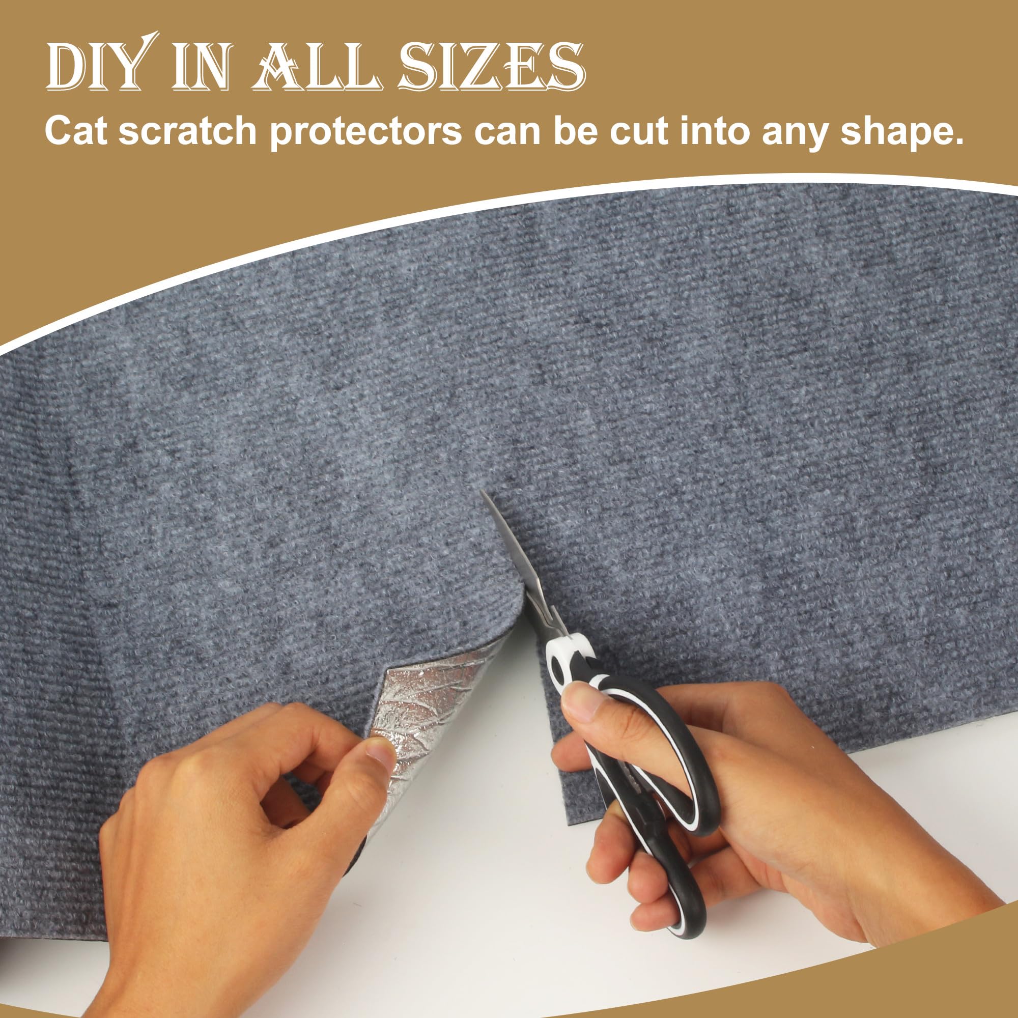 ACOMTUO Protezione Divano Graffi Gatto, Tiragraffi Divano 200×40cm, Tappeto Tiragraffi per Gatti Autoadesivo Antigraffio Gatto Divano per Parete e Angolo, Protegge Tappeti e Divani, Grigio